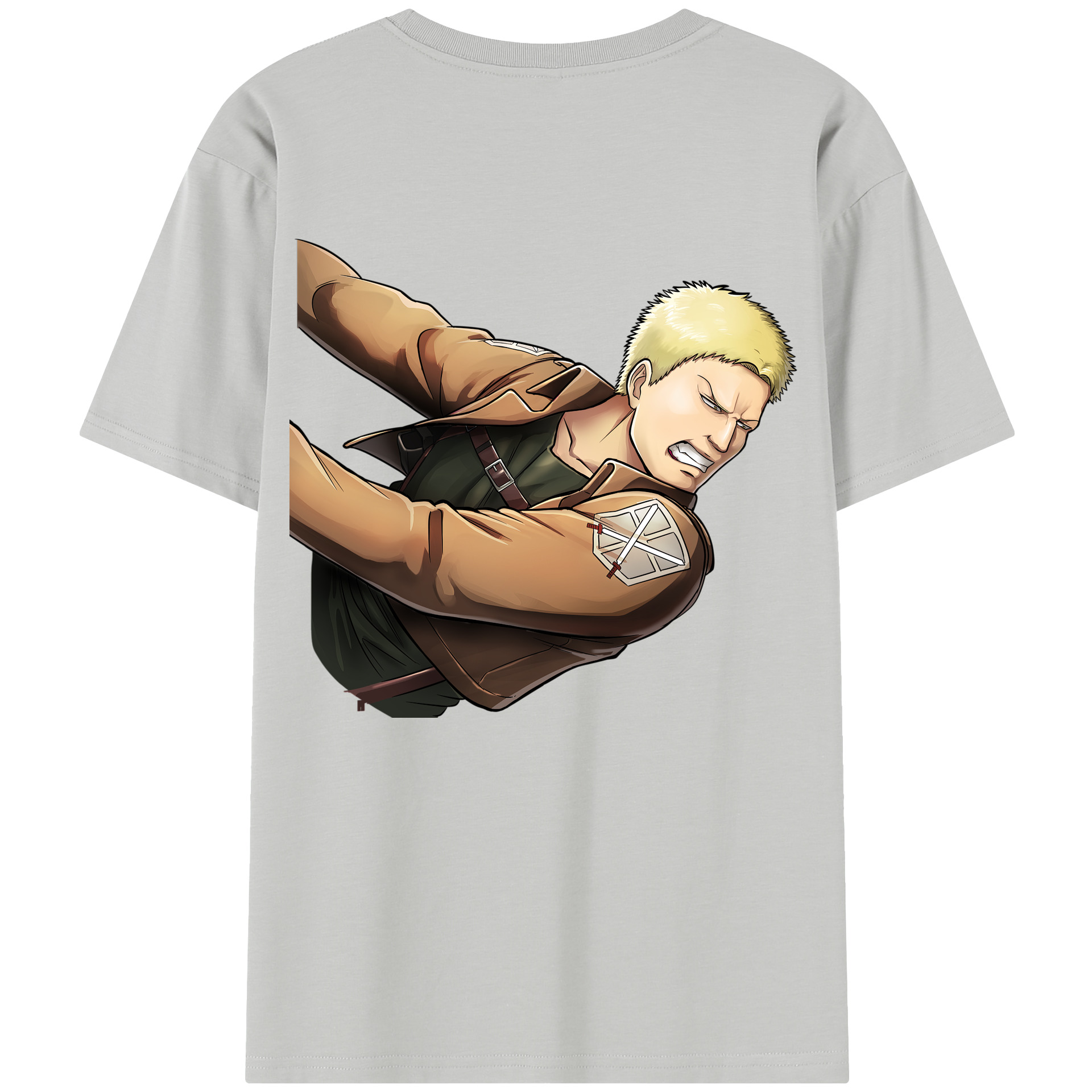 （画像用） 進撃の巨人 ライナー・ブラウン Attack on Titan Reiner Braun 綿100％半袖Tシャツ（背面プリント）