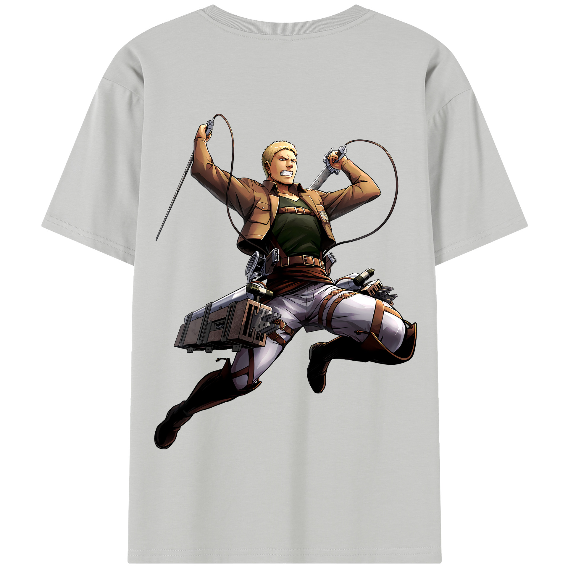 （画像用） 進撃の巨人 ライナー・ブラウン Attack on Titan Reiner Braun 綿100％半袖Tシャツ（背面プリント）