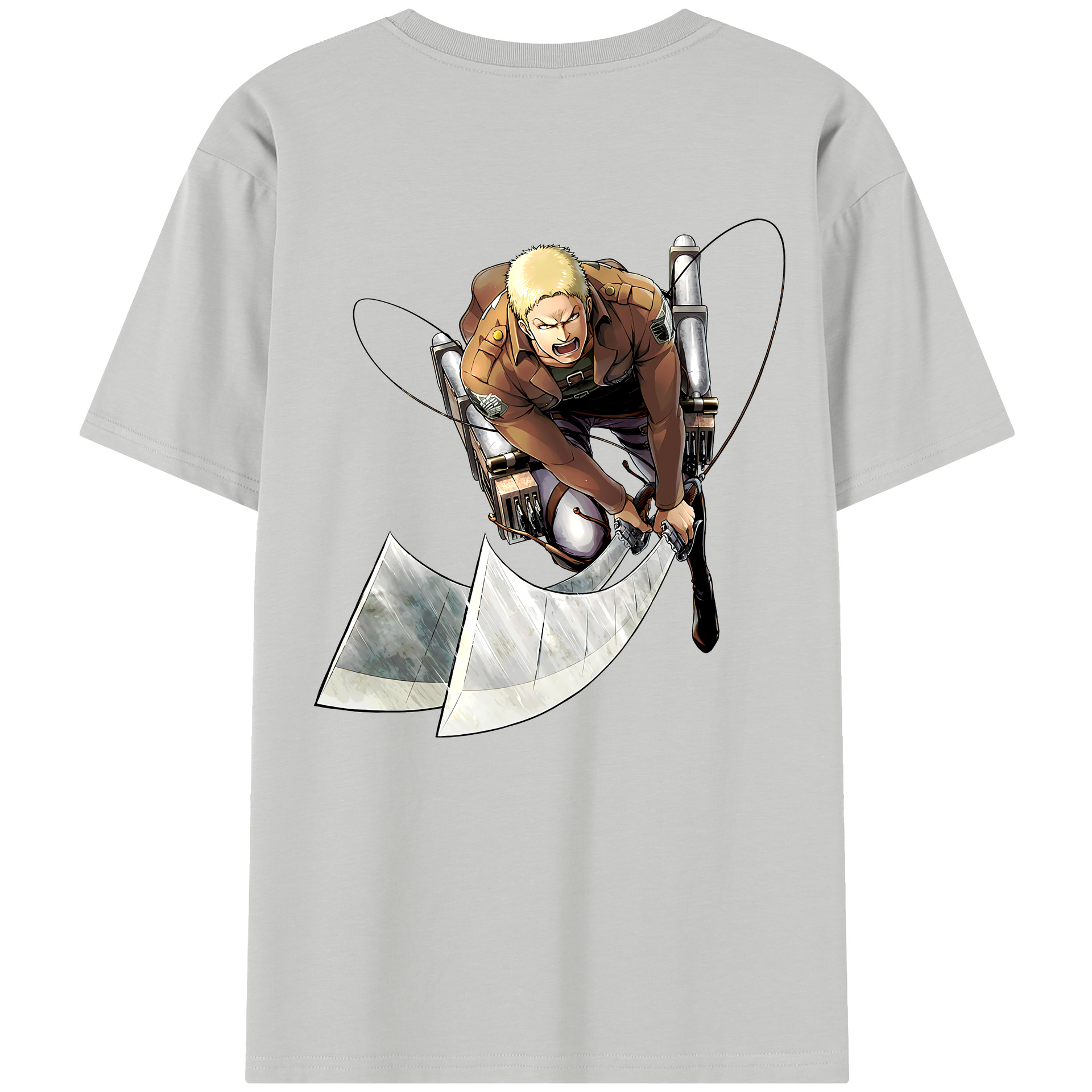 （画像用） 進撃の巨人 ライナー・ブラウン Attack on Titan Reiner Braun 綿100％半袖Tシャツ（背面プリント）