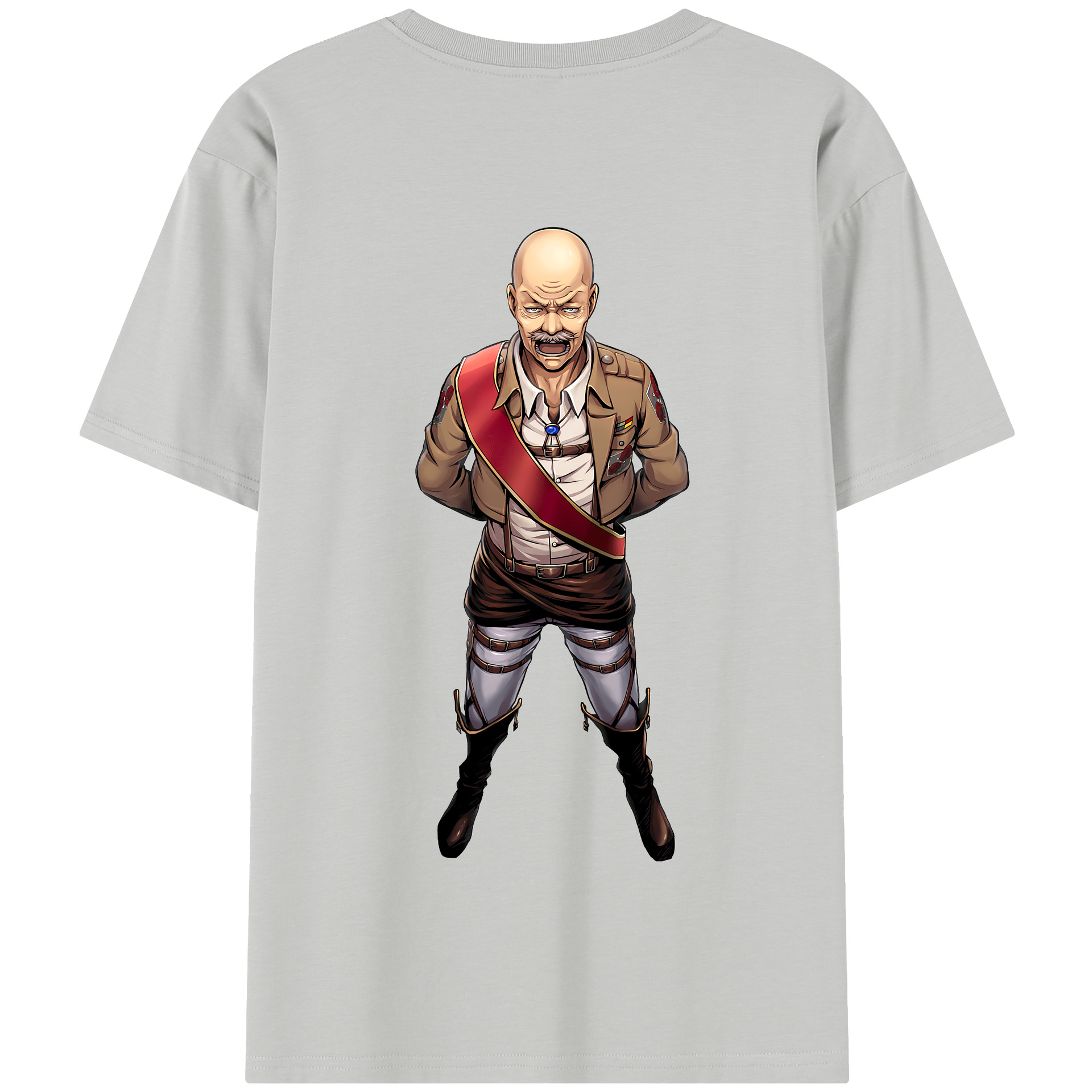 （画像用） 進撃の巨人 ドット·ピクシス Attack on Titan Dot Pixis 綿100％半袖Tシャツ（背面プリント）