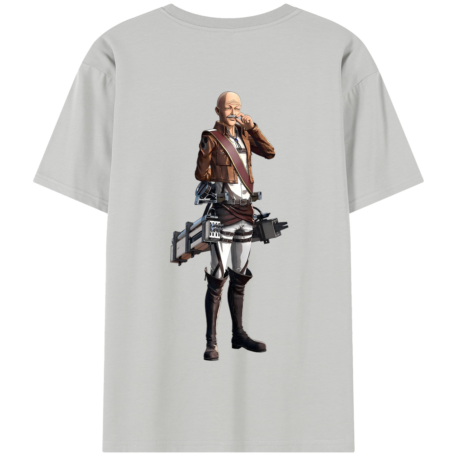 （画像用） 進撃の巨人 ドット·ピクシス Attack on Titan Dot Pixis 綿100％半袖Tシャツ（背面プリント）