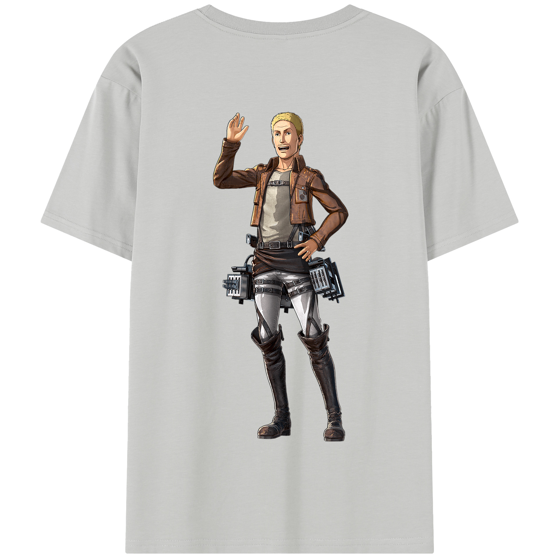 （画像用） 進撃の巨人 ハンネス Attack on Titan Hannes 綿100％半袖Tシャツ（背面プリント）