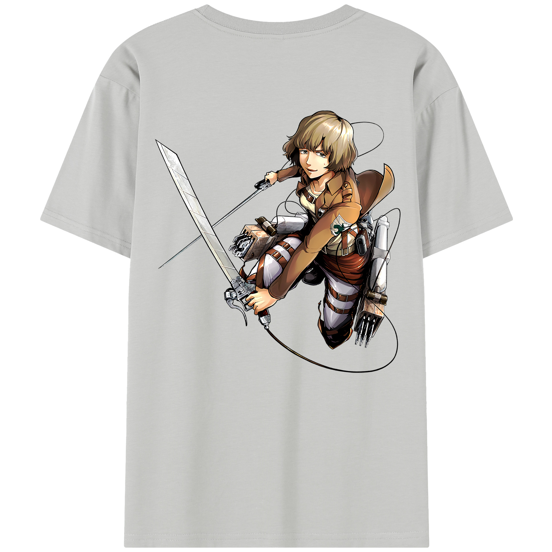 （画像用） 進撃の巨人 ヒツチ Attack on Titan Hitch 綿100％半袖Tシャツ（背面プリント）