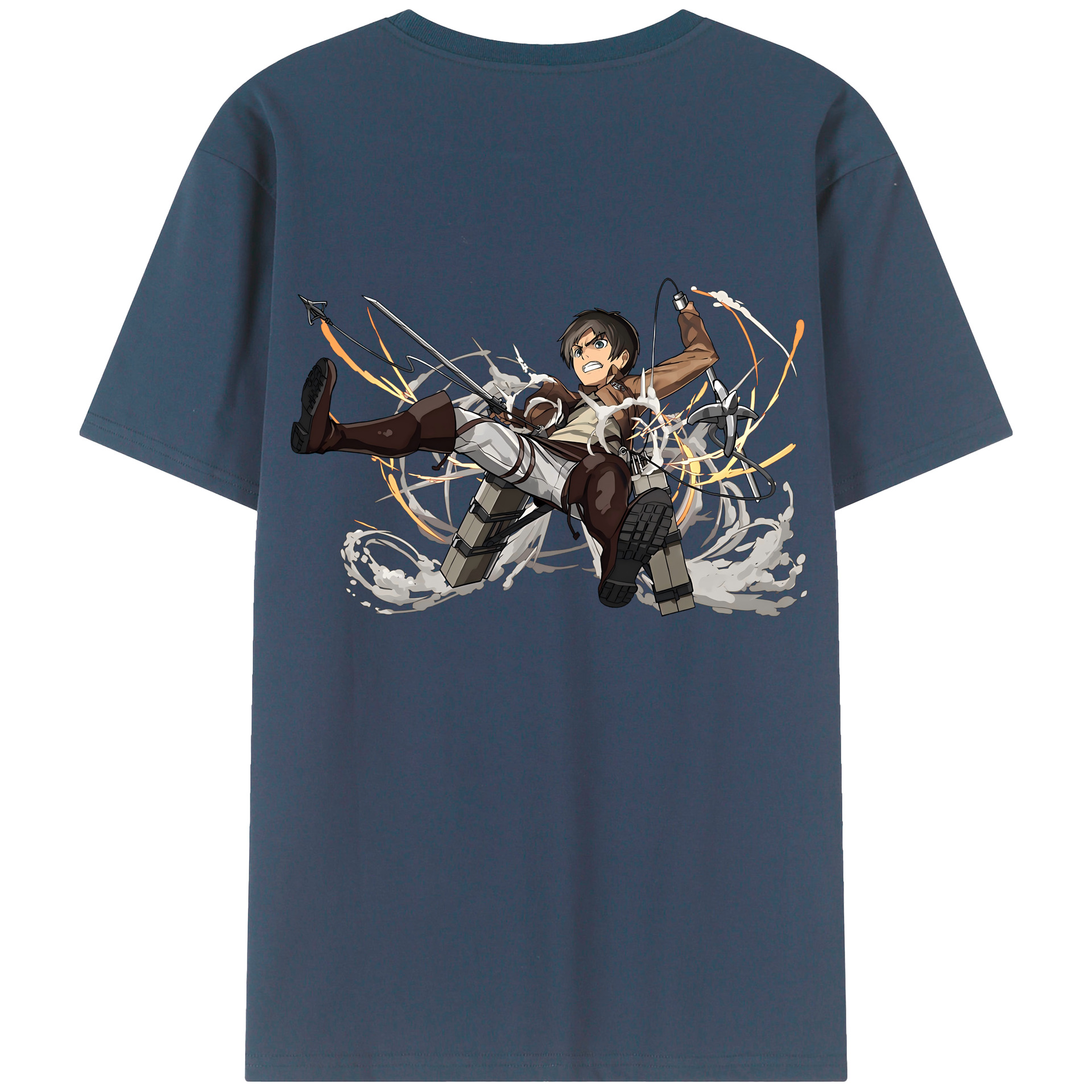 （画像用） 進撃の巨人 エレン･イェーガー Attack on Titan Eren Jäger 綿100％半袖Tシャツ（背面プリント）