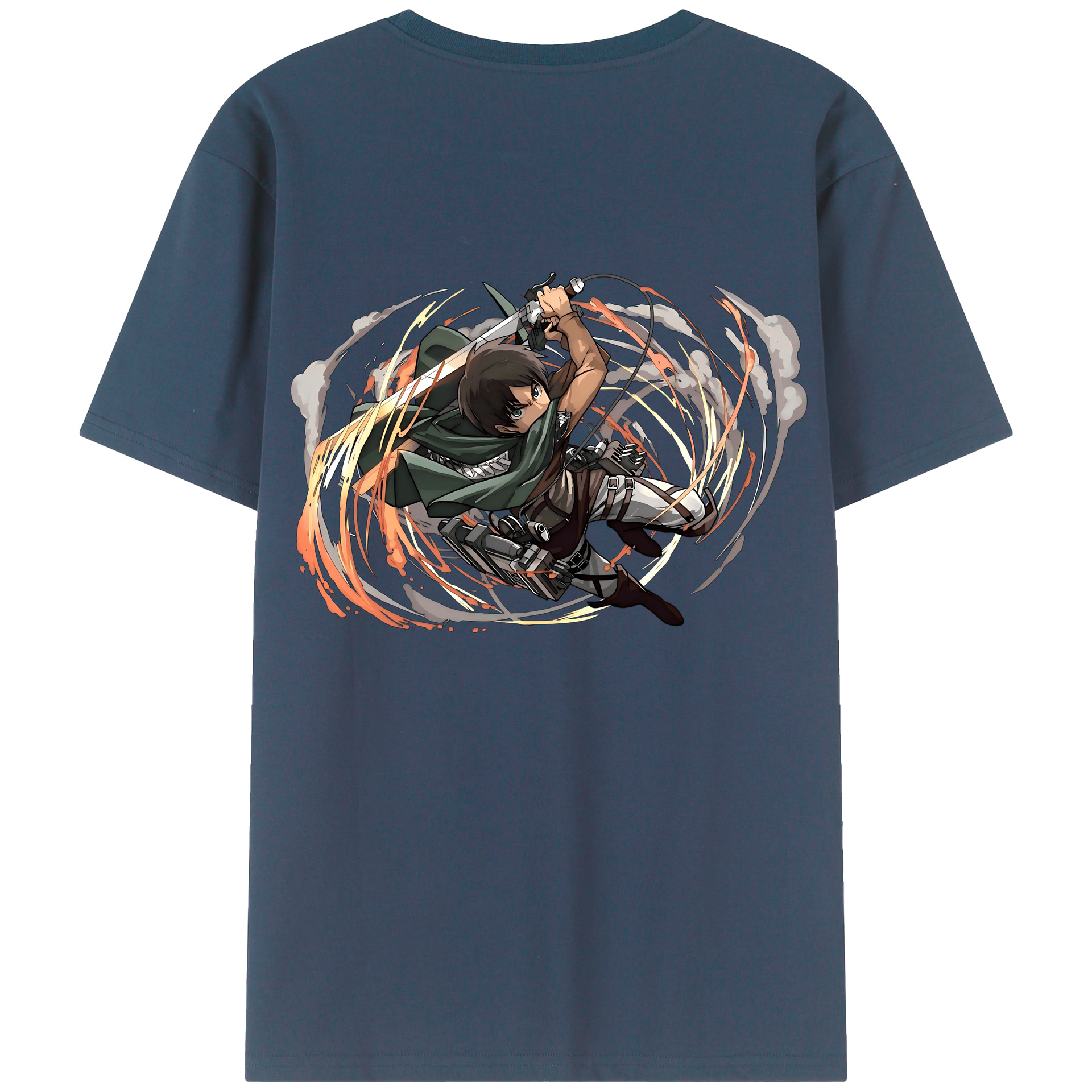 （画像用） 進撃の巨人 エレン･イェーガー Attack on Titan Eren Jäger 綿100％半袖Tシャツ（背面プリント）