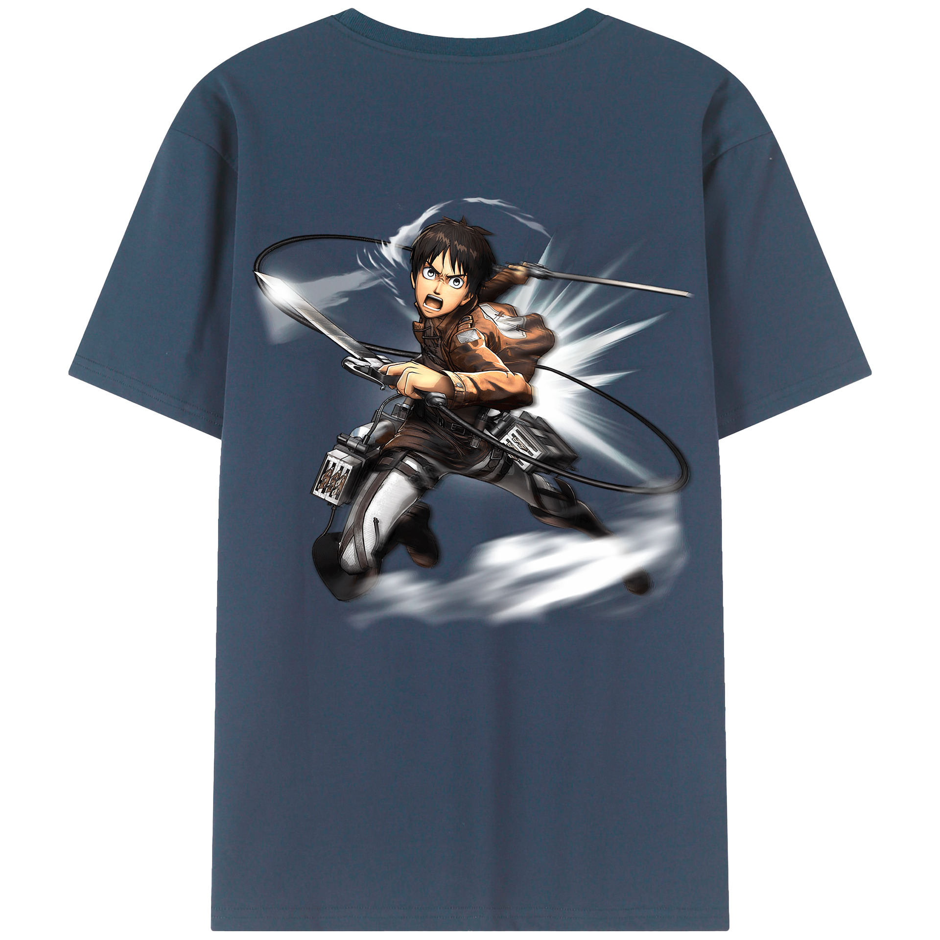 （画像用） 進撃の巨人 エレン･イェーガー Attack on Titan Eren Jäger 綿100％半袖Tシャツ（背面プリント）