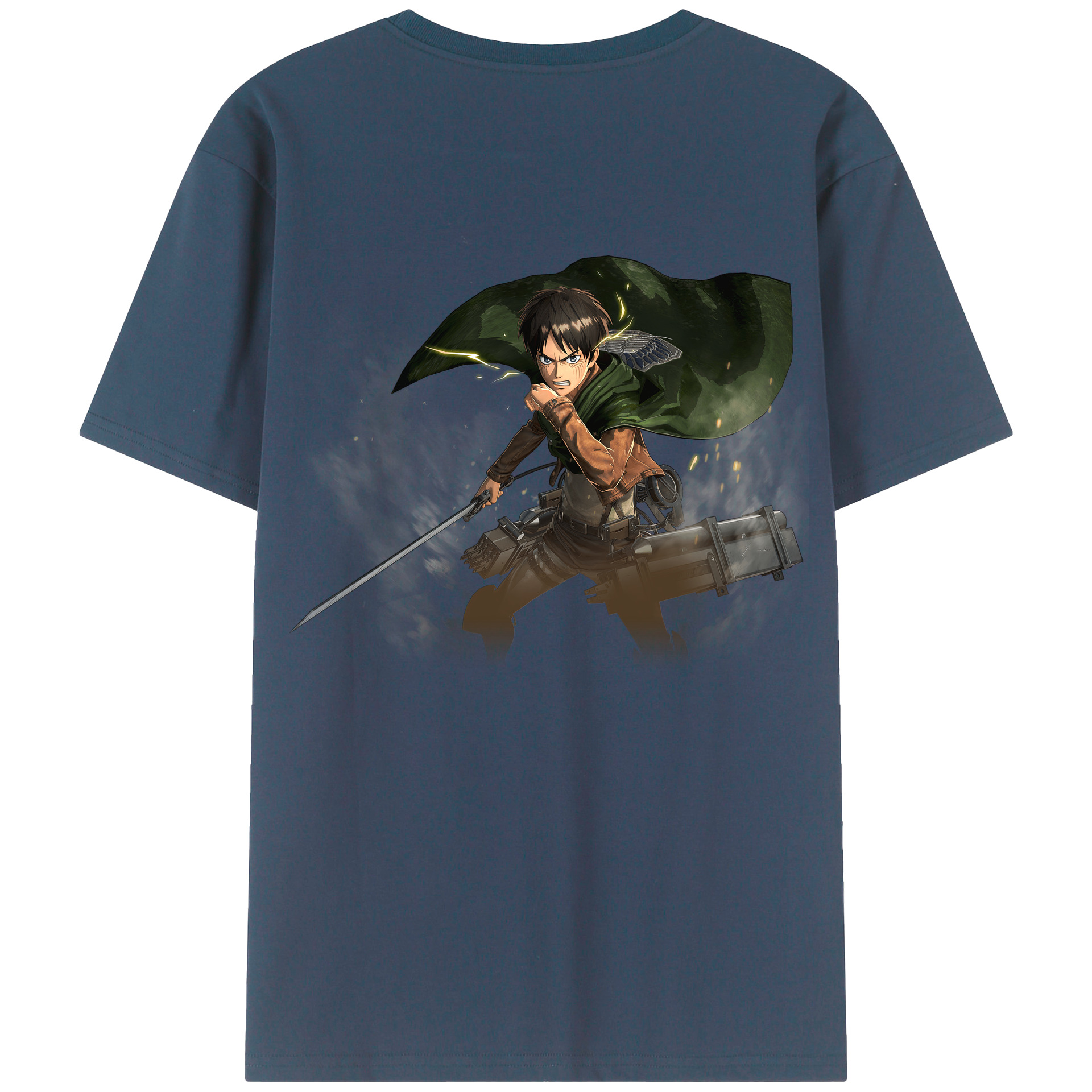 （画像用） 進撃の巨人 エレン･イェーガー Attack on Titan Eren Jäger 綿100％半袖Tシャツ（背面プリント）