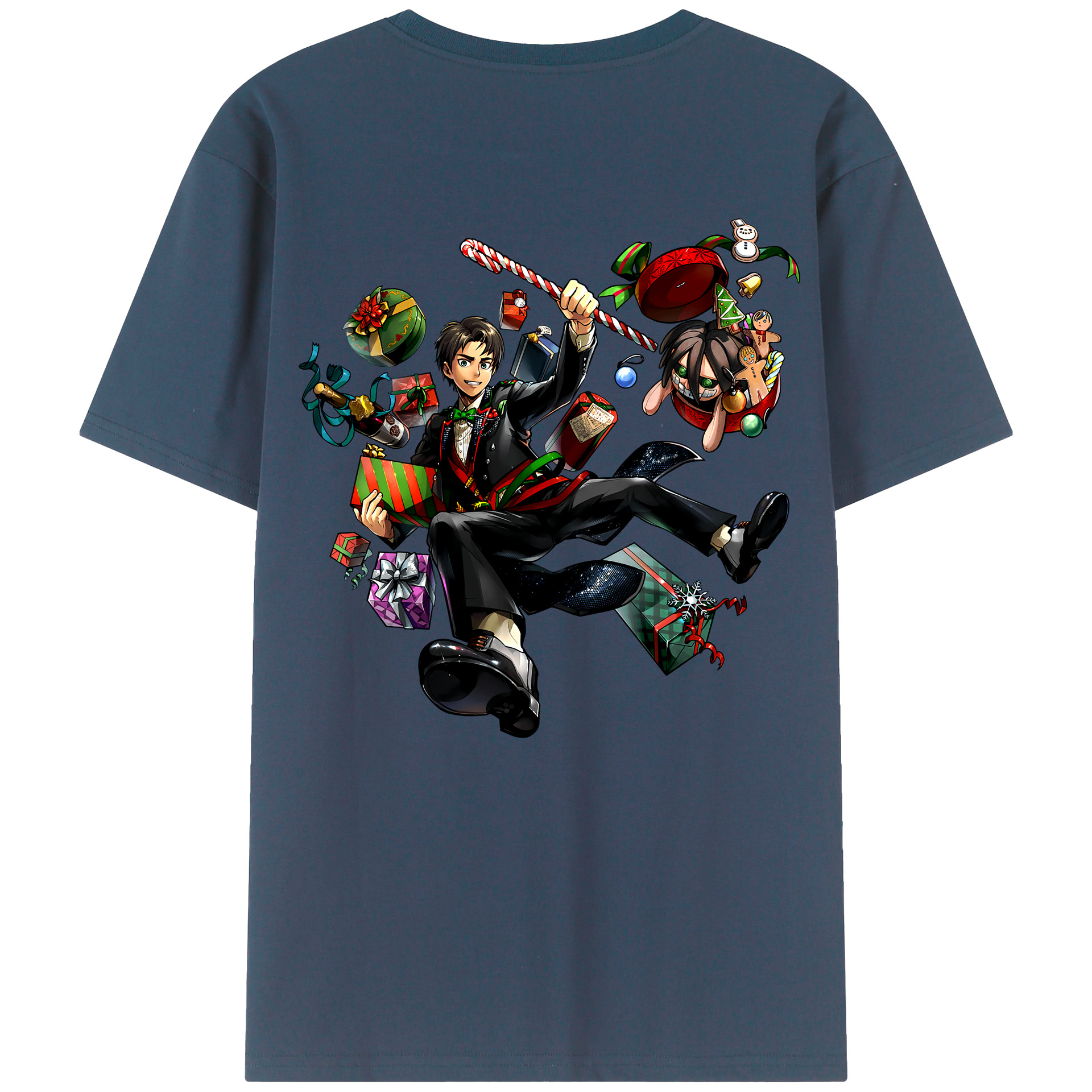 （画像用） 進撃の巨人 エレン･イェーガー Attack on Titan Eren Jäger 綿100％半袖Tシャツ（背面プリント）