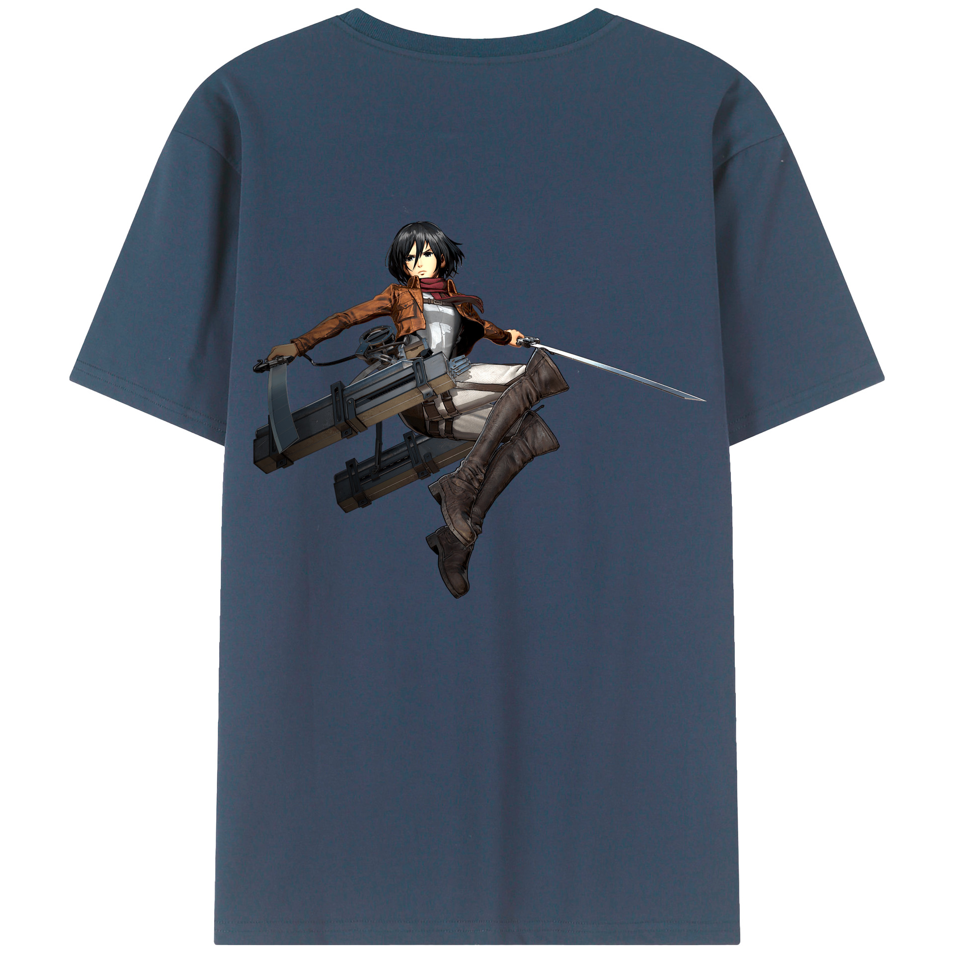 （画像用） 進撃の巨人 ミカサ·アッカーマン Attack on Titan Mikasa Ackerman 綿100％半袖Tシャツ（背面プリント）