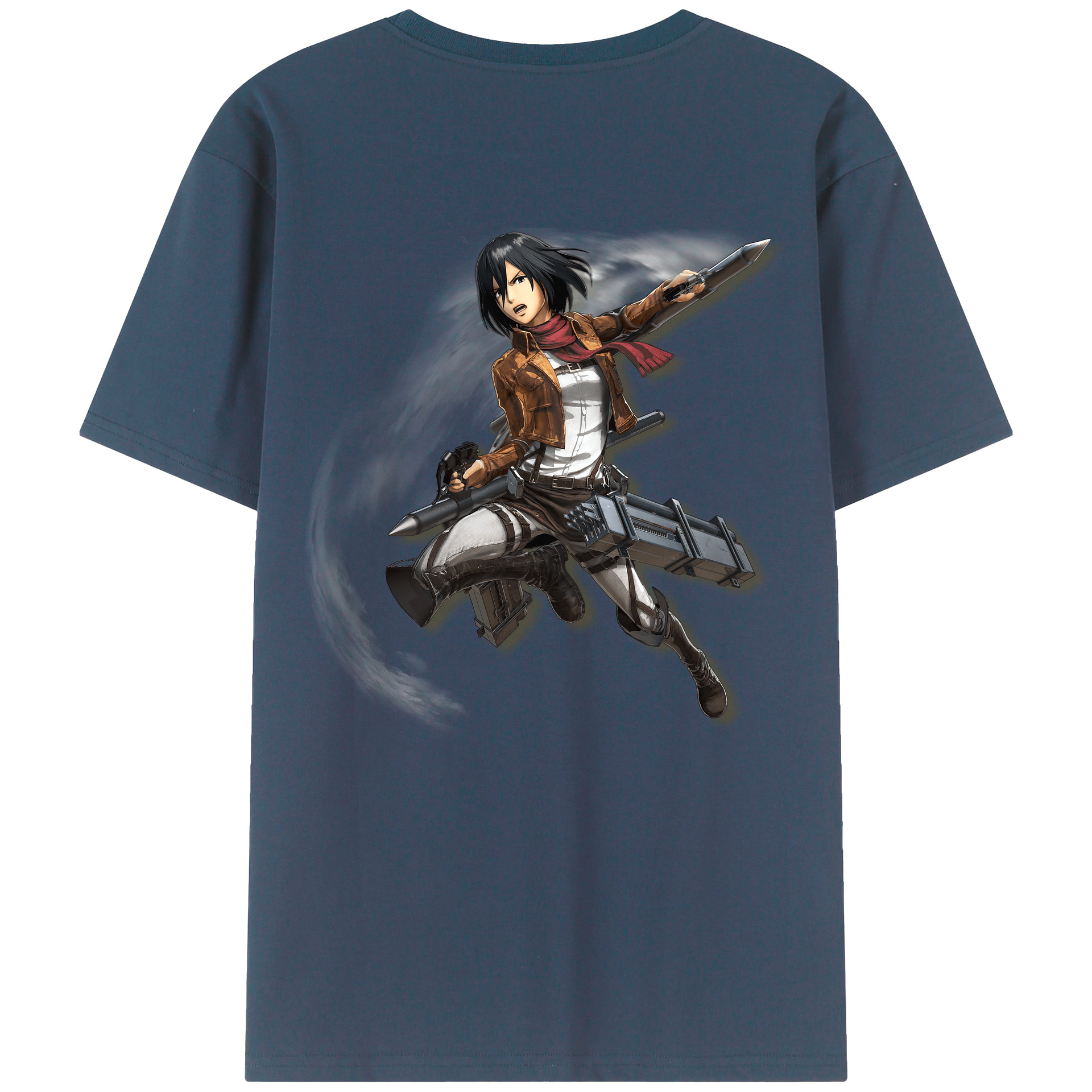 （画像用） 進撃の巨人 ミカサ·アッカーマン Attack on Titan Mikasa Ackerman 綿100％半袖Tシャツ（背面プリント）