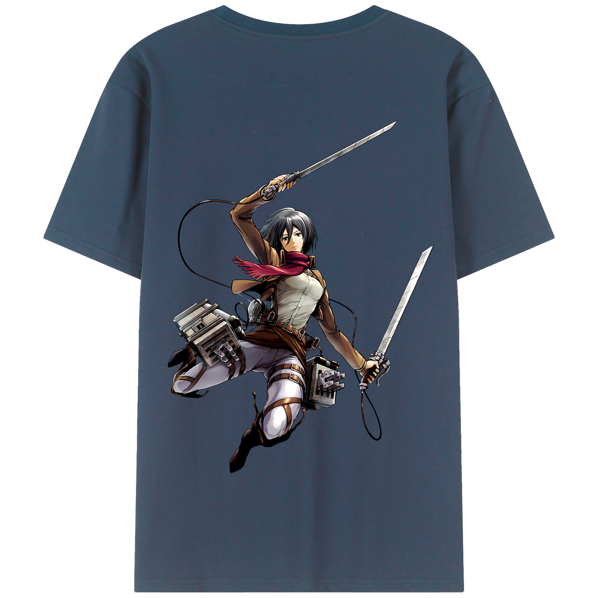 （画像用） 進撃の巨人 ミカサ·アッカーマン Attack on Titan Mikasa Ackerman 綿100％半袖Tシャツ（背面プリント）