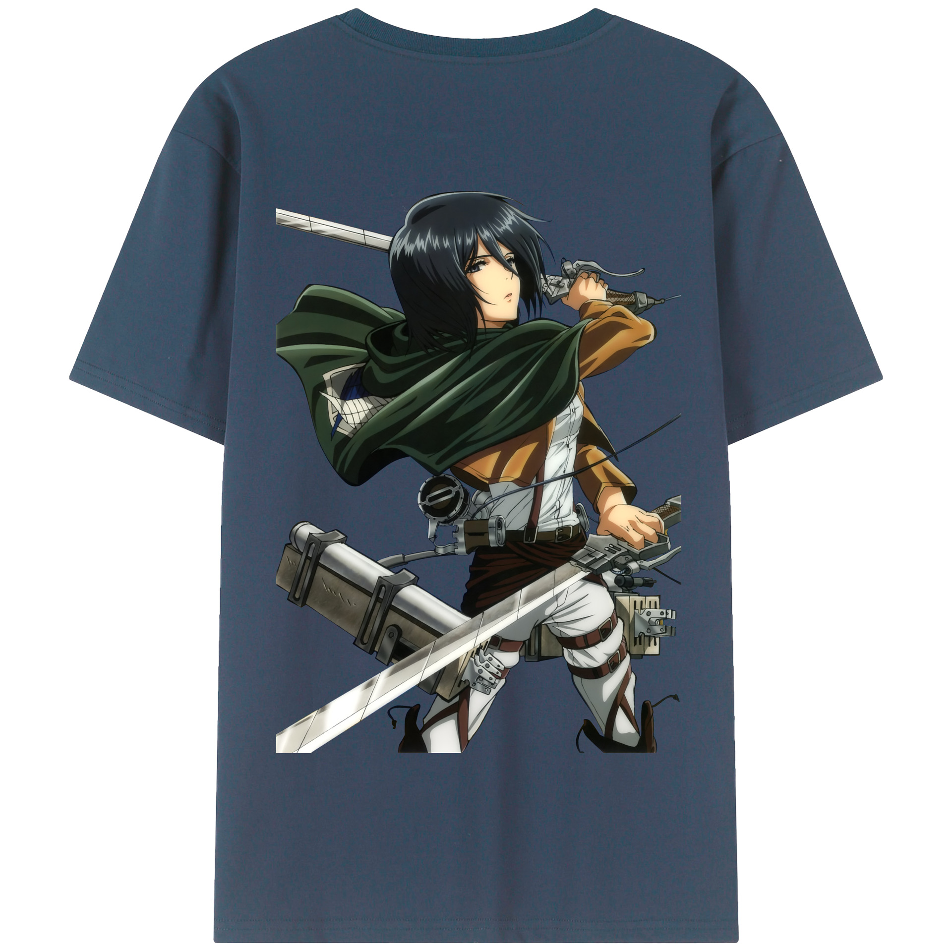 （画像用） 進撃の巨人 ミカサ·アッカーマン Attack on Titan Mikasa Ackerman 綿100％半袖Tシャツ（背面プリント）