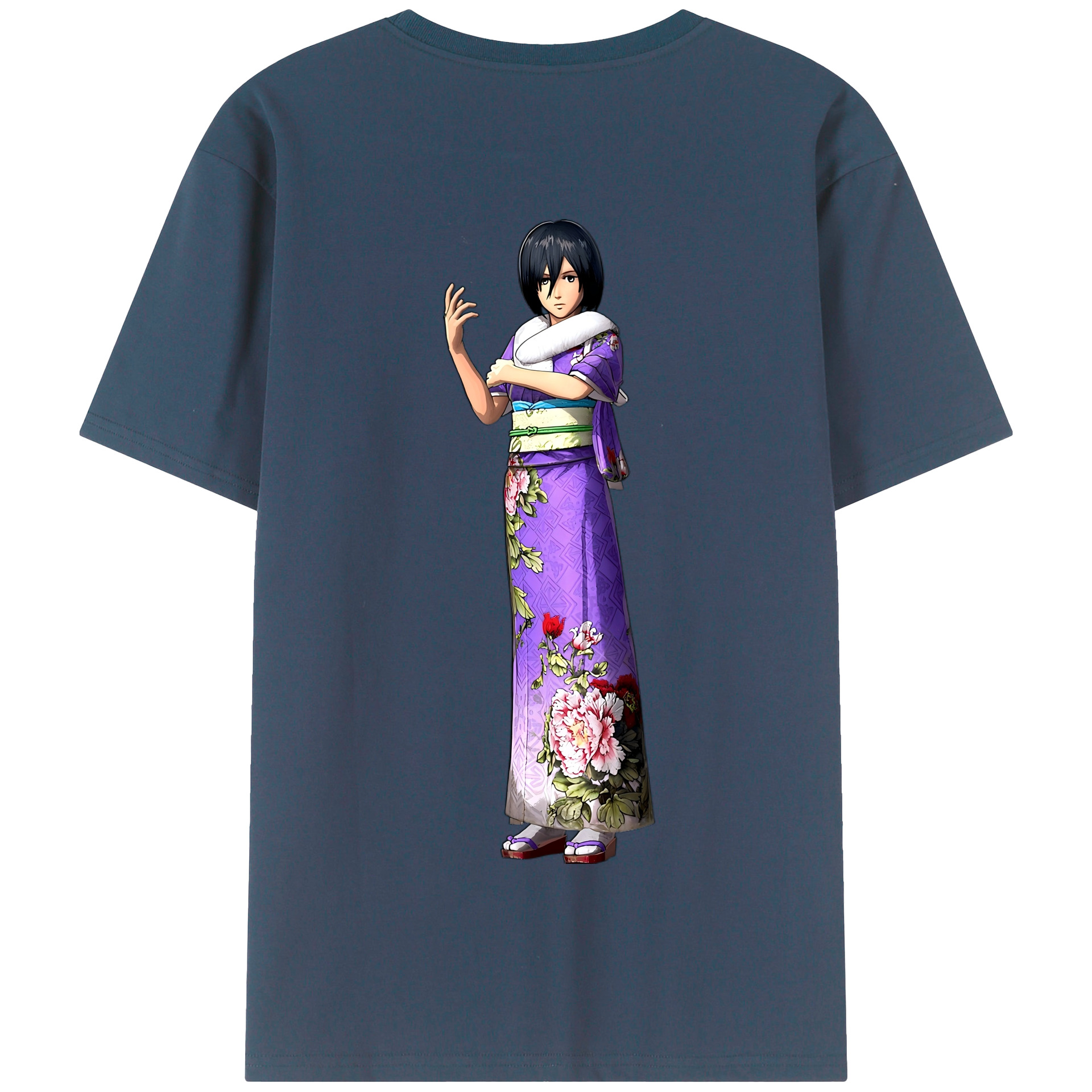 （画像用） 進撃の巨人 ミカサ·アッカーマン Attack on Titan Mikasa Ackerman 綿100％半袖Tシャツ（背面プリント）