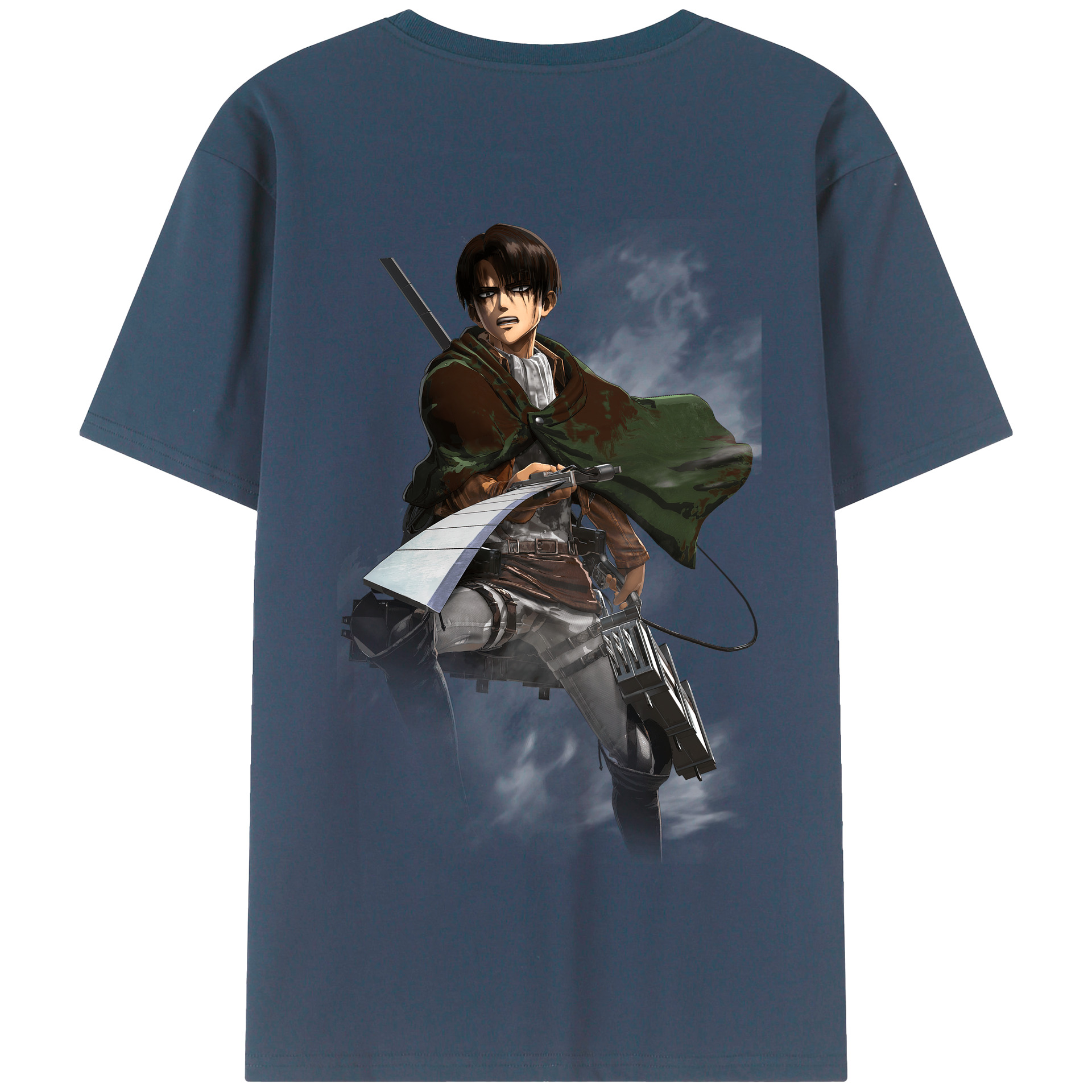 （画像用） 進撃の巨人 リヴァイ·アッカーマン Attack on Titan Levi Ackerman 綿100％半袖Tシャツ（背面プリント）