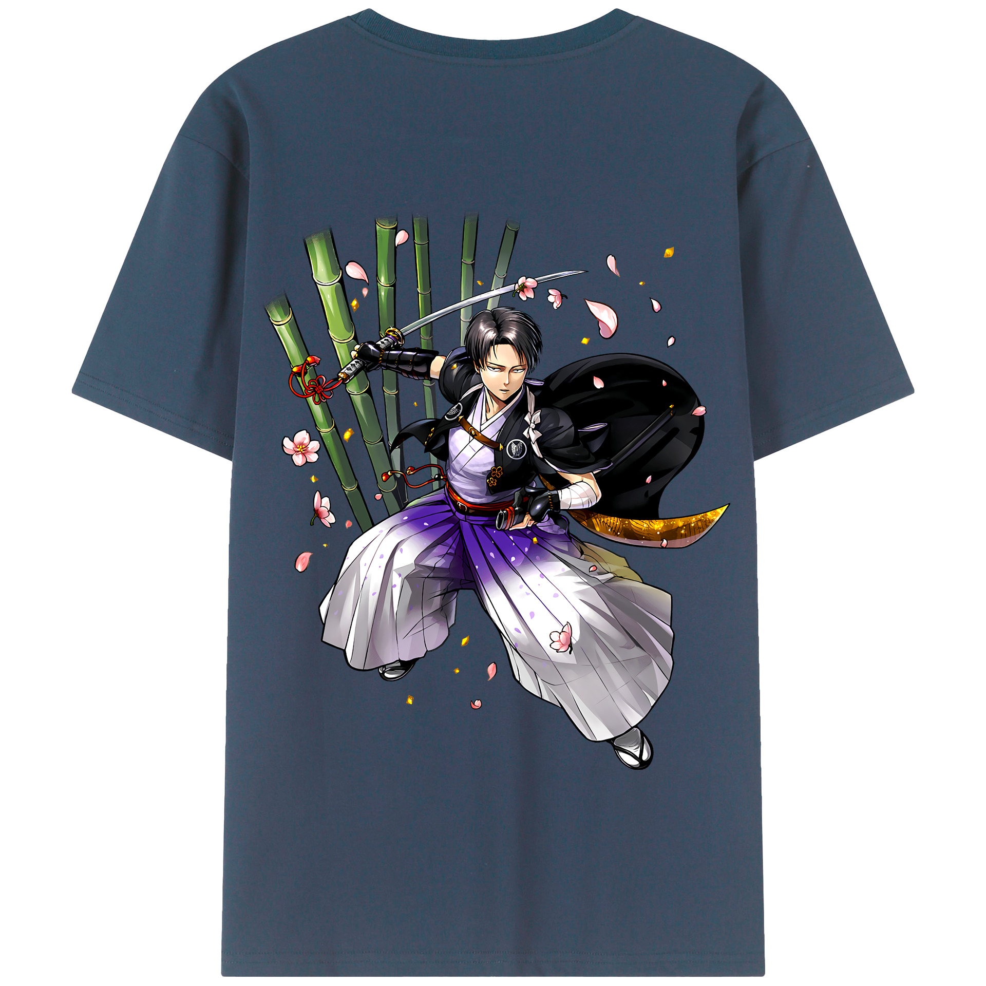 （画像用） 進撃の巨人 リヴァイ·アッカーマン Attack on Titan Levi Ackerman 綿100％半袖Tシャツ（背面プリント）