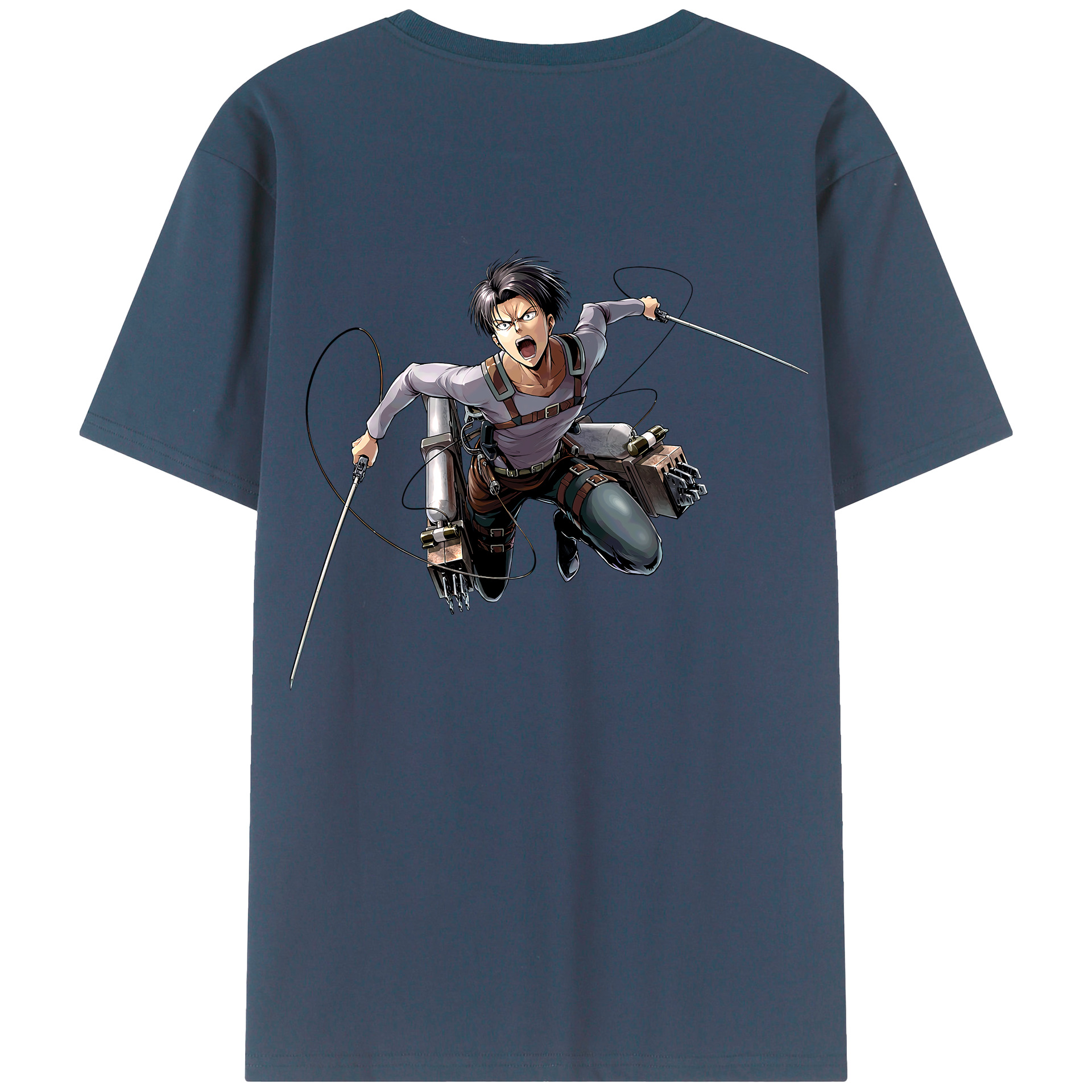 （画像用） 進撃の巨人 リヴァイ·アッカーマン Attack on Titan Levi Ackerman 綿100％半袖Tシャツ（背面プリント）