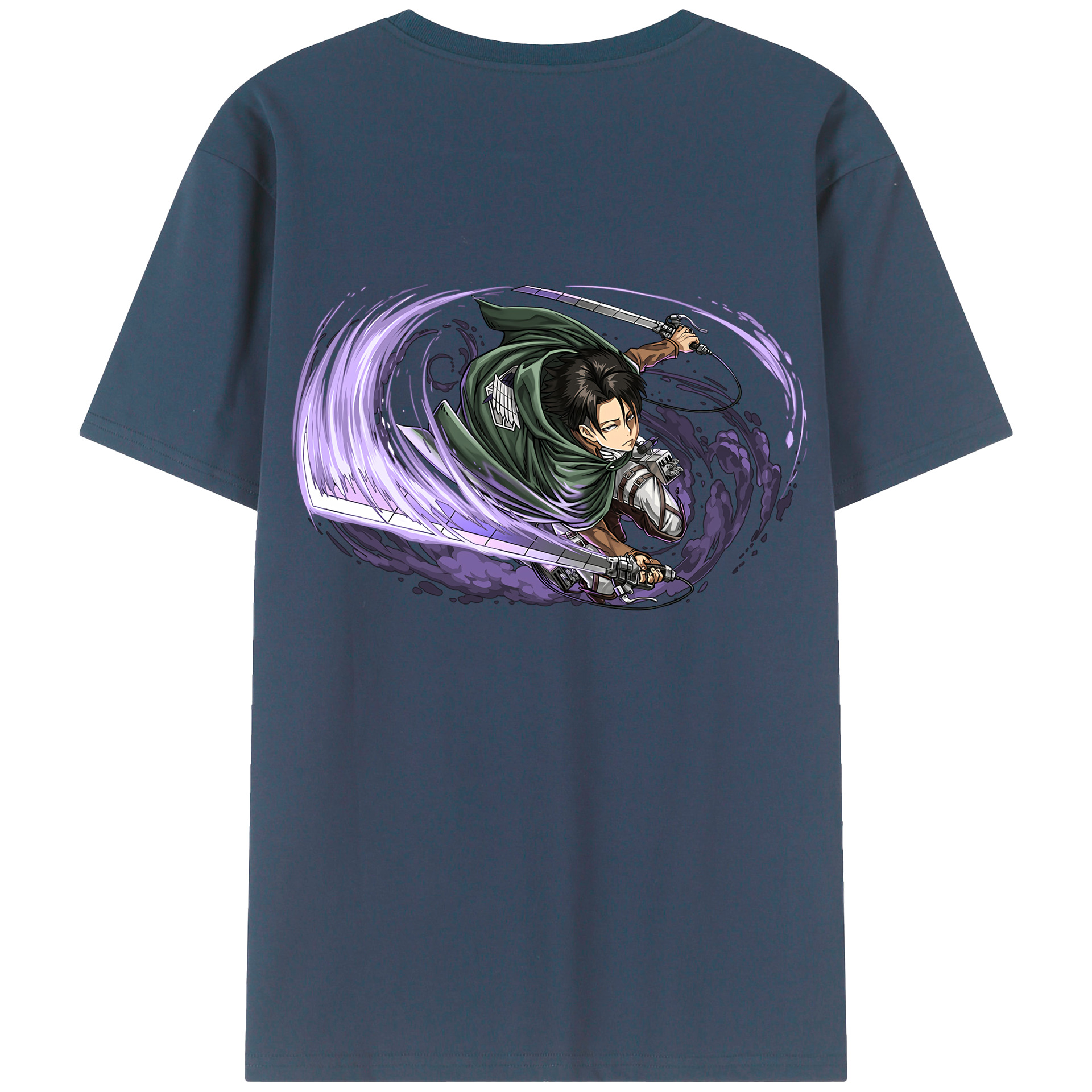 （画像用） 進撃の巨人 リヴァイ·アッカーマン Attack on Titan Levi Ackerman 綿100％半袖Tシャツ（背面プリント）