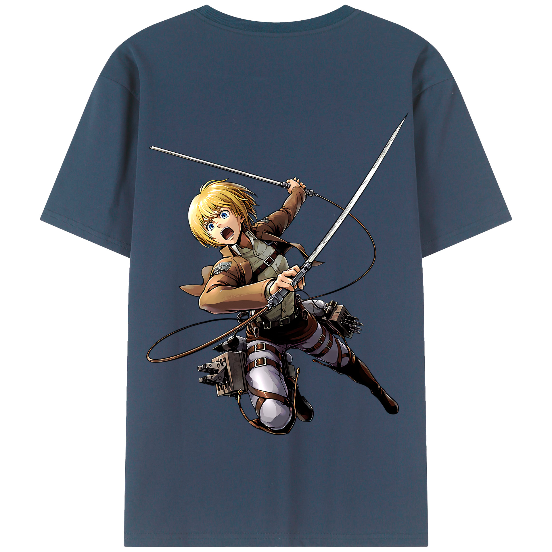 （画像用） 進撃の巨人 アルミン·アルレルト Attack on Titan Armin Arlert 綿100％半袖Tシャツ（背面プリント）