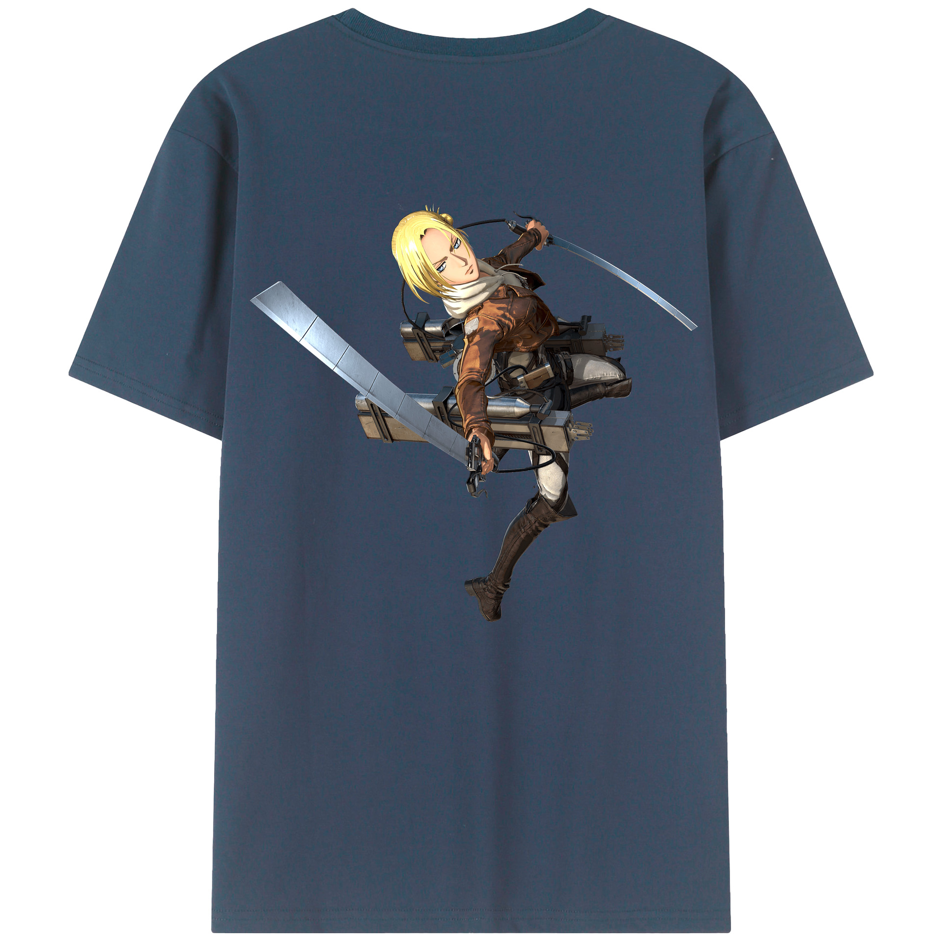 （画像用） 進撃の巨人 アニ・レオンハート Attack on Titan Annie Leonhart 綿100％半袖Tシャツ（背面プリント）