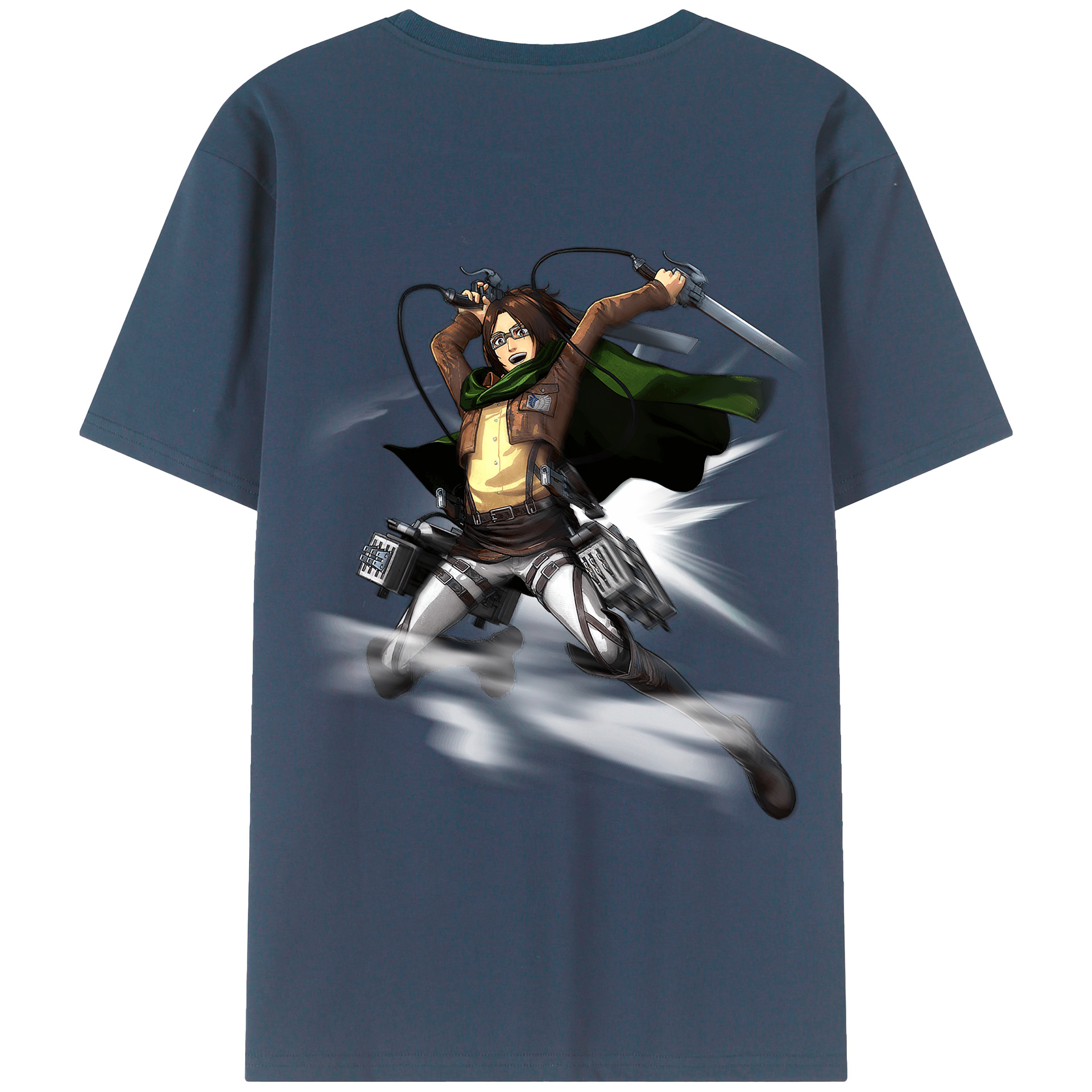 （画像用） 進撃の巨人 ハンジ·ゾエ Attack on Titan Hanji Zoe 綿100％半袖Tシャツ（背面プリント）