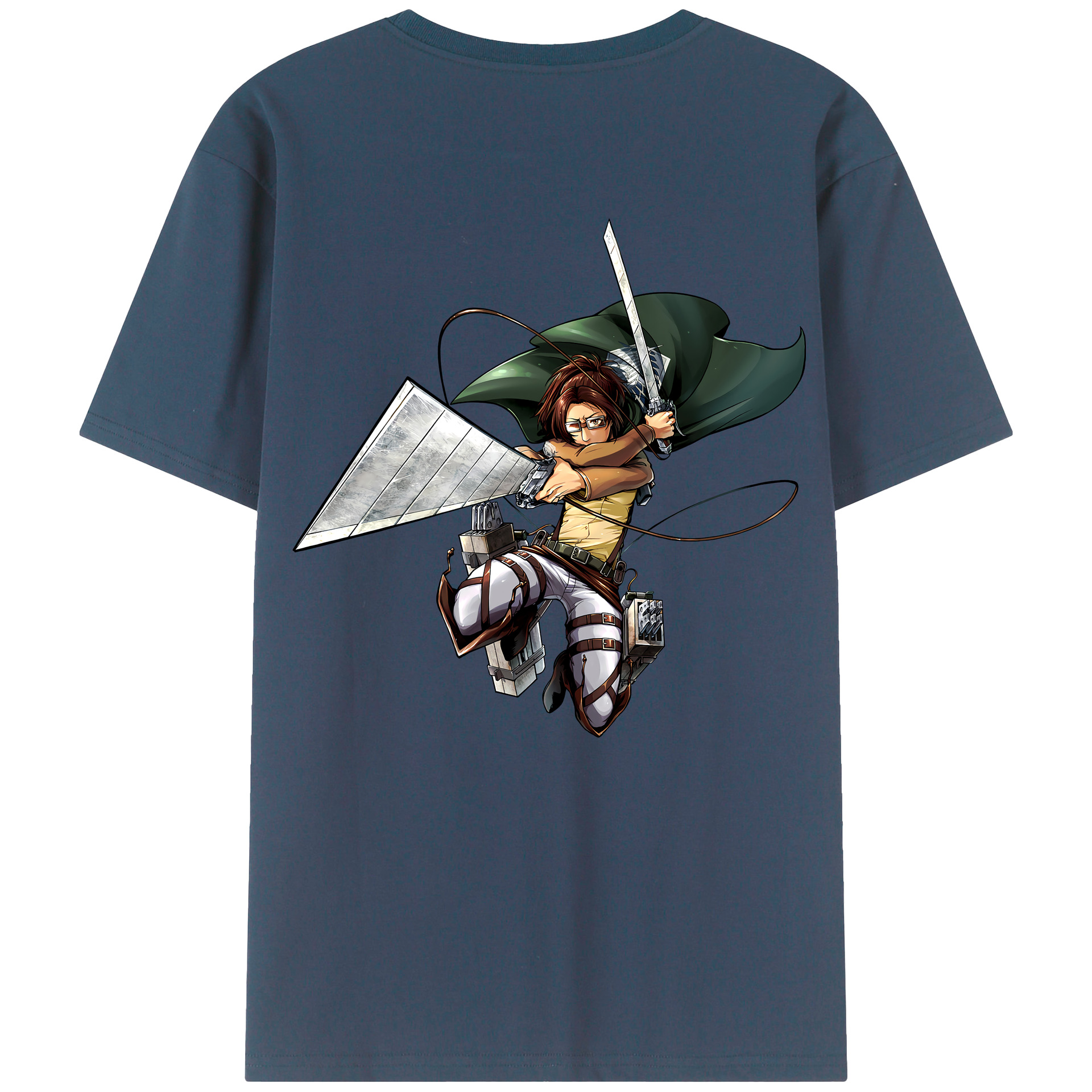 （画像用） 進撃の巨人 ハンジ·ゾエ Attack on Titan Hanji Zoe 綿100％半袖Tシャツ（背面プリント）