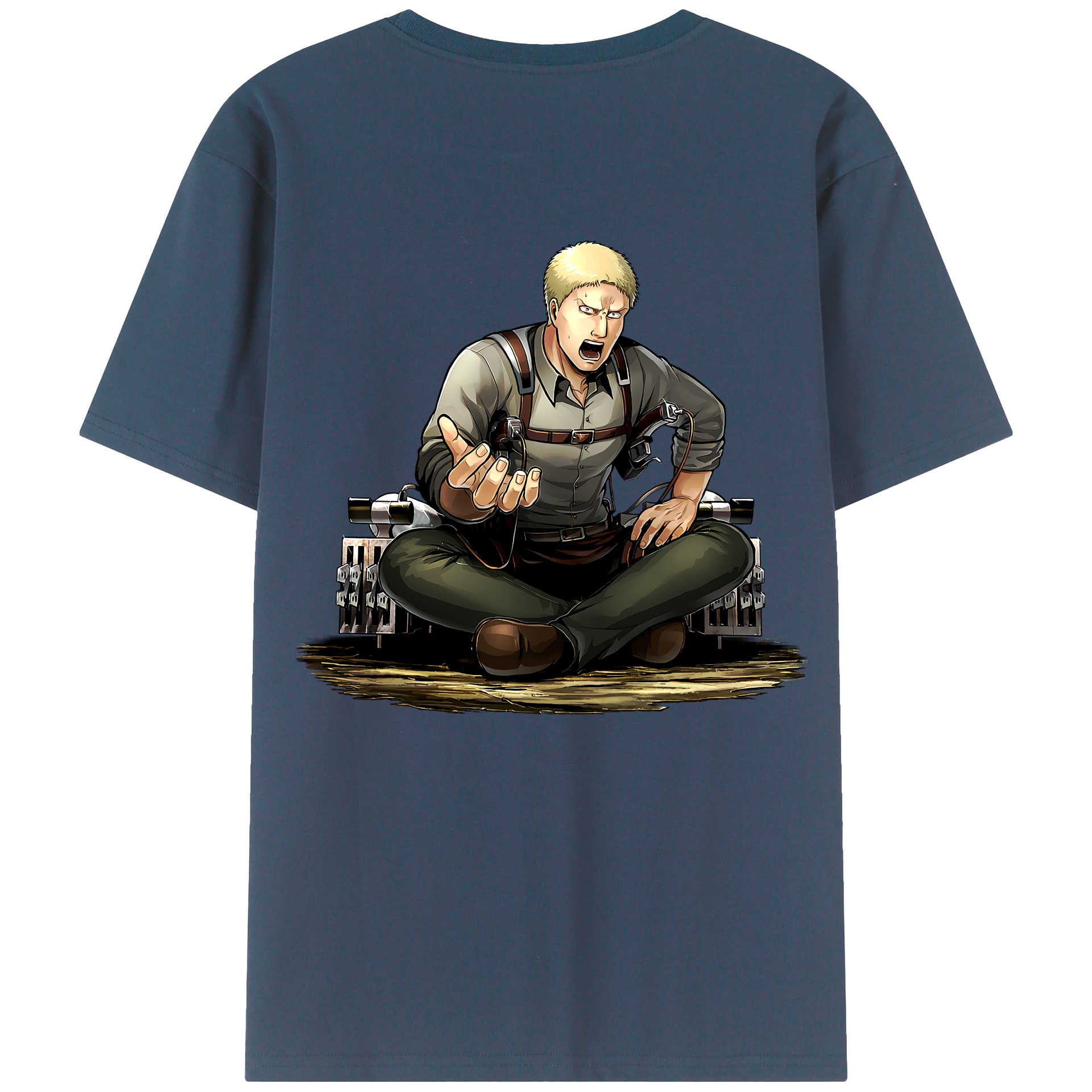 （画像用） 進撃の巨人 ライナー・ブラウン Attack on Titan Reiner Braun 綿100％半袖Tシャツ（背面プリント）