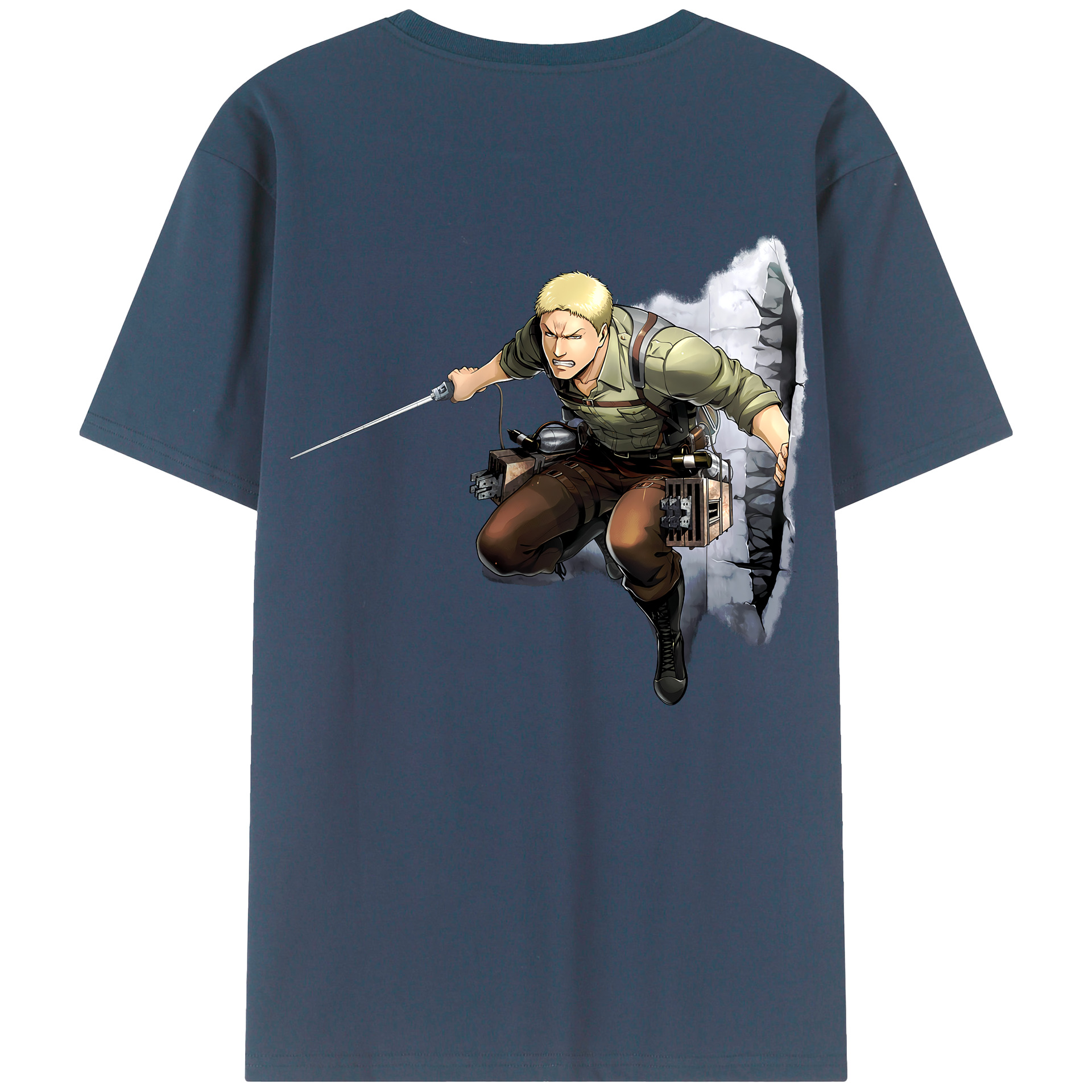 （画像用） 進撃の巨人 ライナー・ブラウン Attack on Titan Reiner Braun 綿100％半袖Tシャツ（背面プリント）