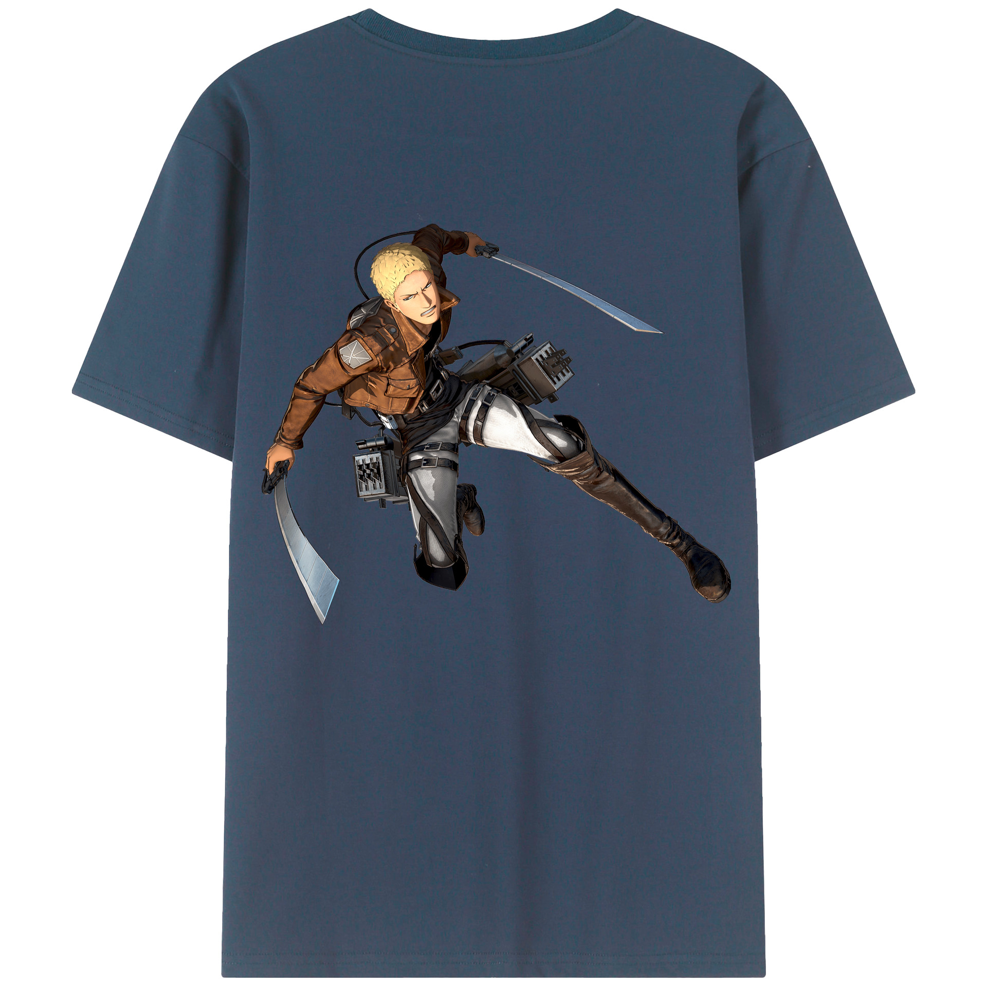 （画像用） 進撃の巨人 ライナー・ブラウン Attack on Titan Reiner Braun 綿100％半袖Tシャツ（背面プリント）