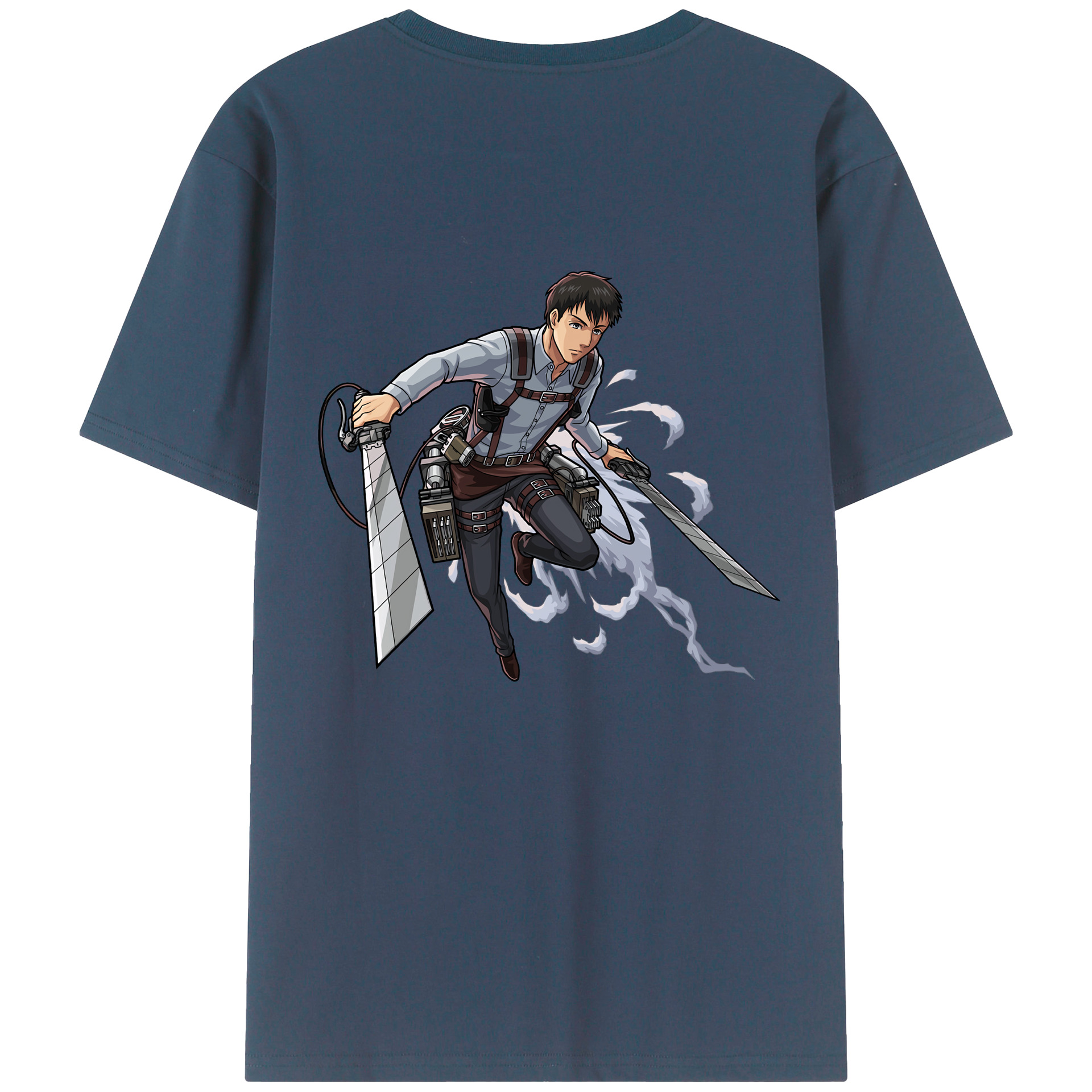 （画像用） 進撃の巨人 ベルトルト・フーバー Attack on Titan Bertholdt Hoover 綿100％半袖Tシャツ（背面プリント）