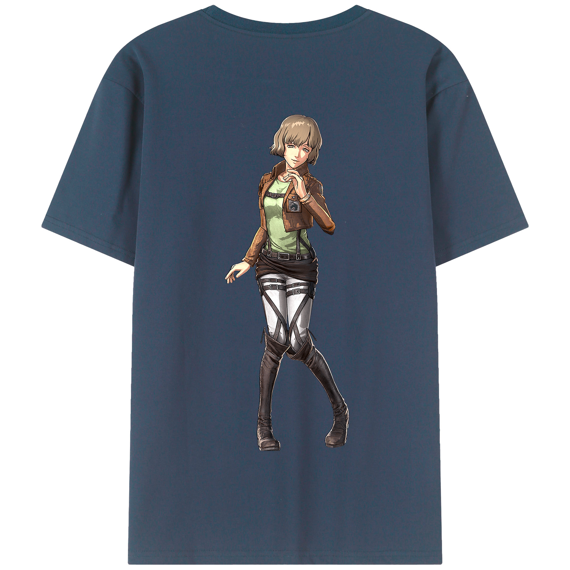 （画像用） 進撃の巨人 ヒツチ Attack on Titan Hitch 綿100％半袖Tシャツ（背面プリント）