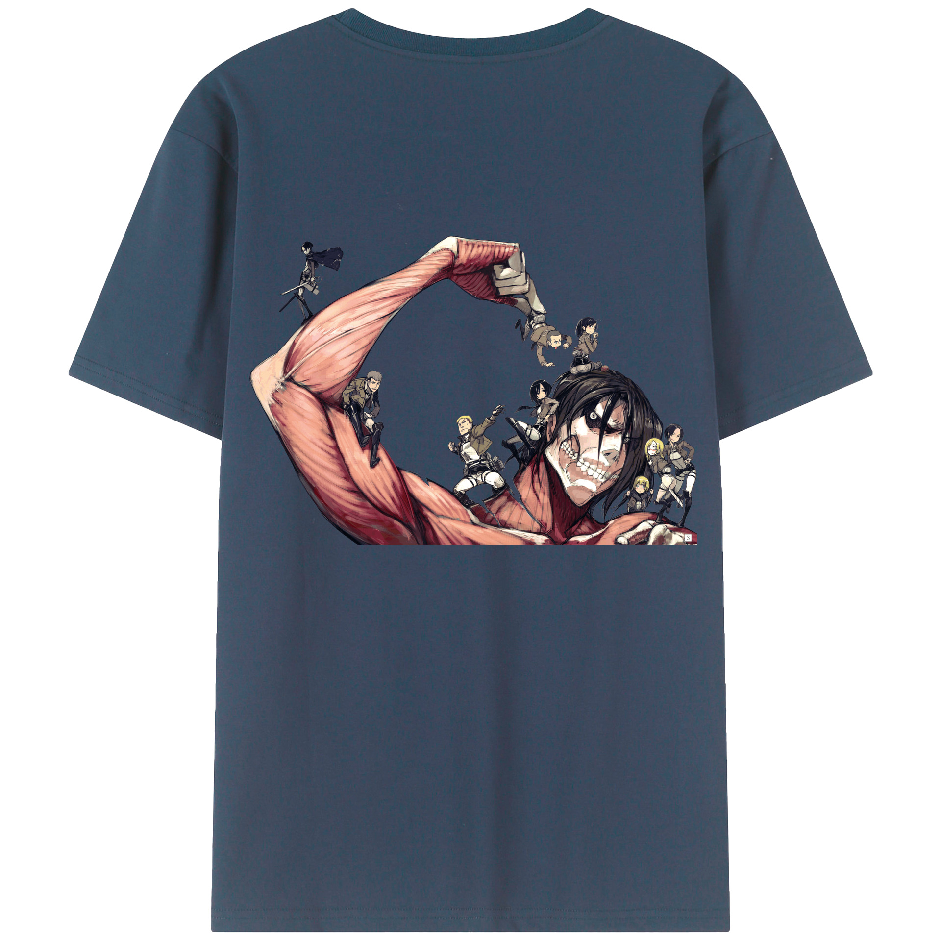 （画像用） 進撃の巨人 Attack on Titan 綿100％半袖Tシャツ（背面プリント）