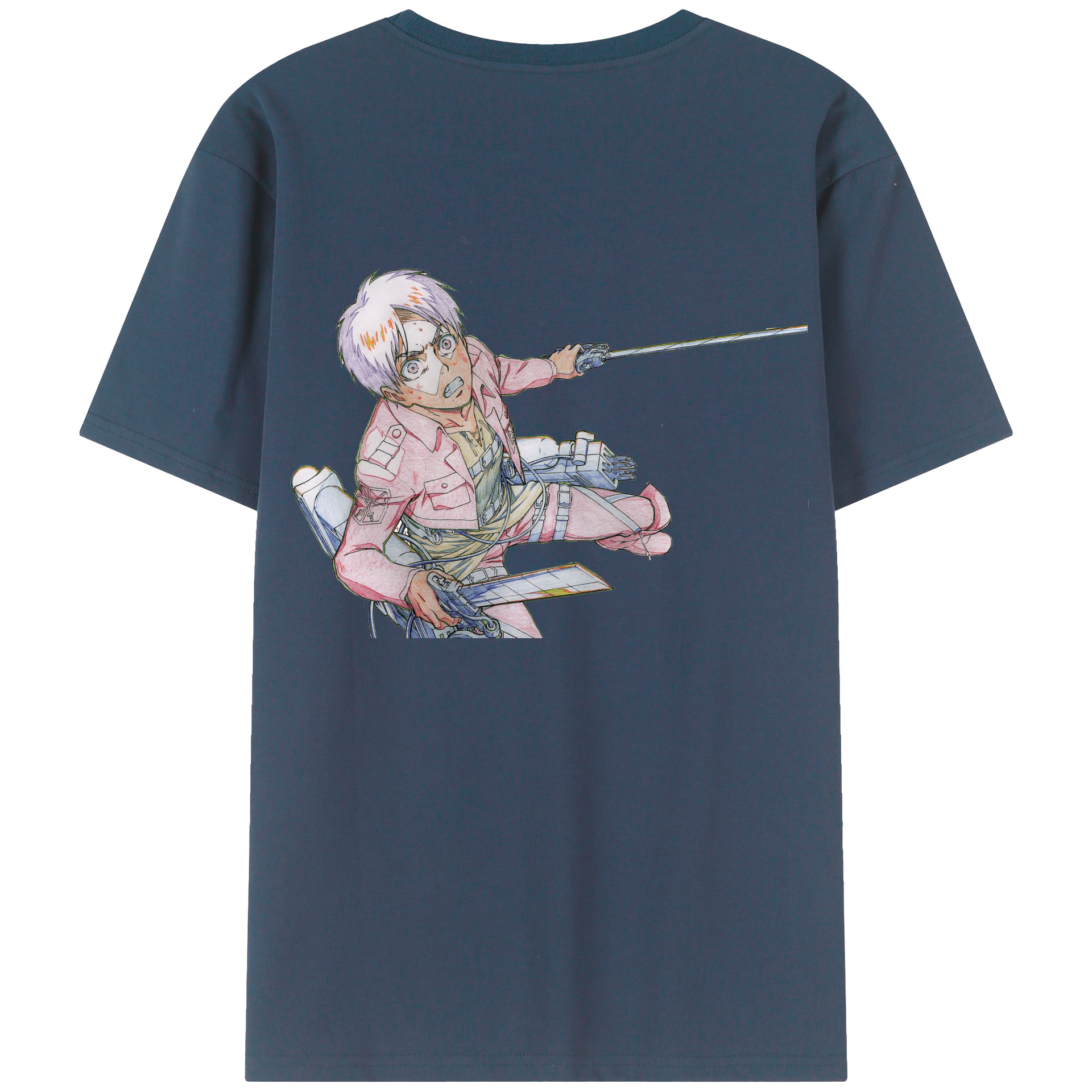 （画像用） 進撃の巨人 エレン･イェーガー Attack on Titan Eren Jäger 綿100％半袖Tシャツ（背面プリント）