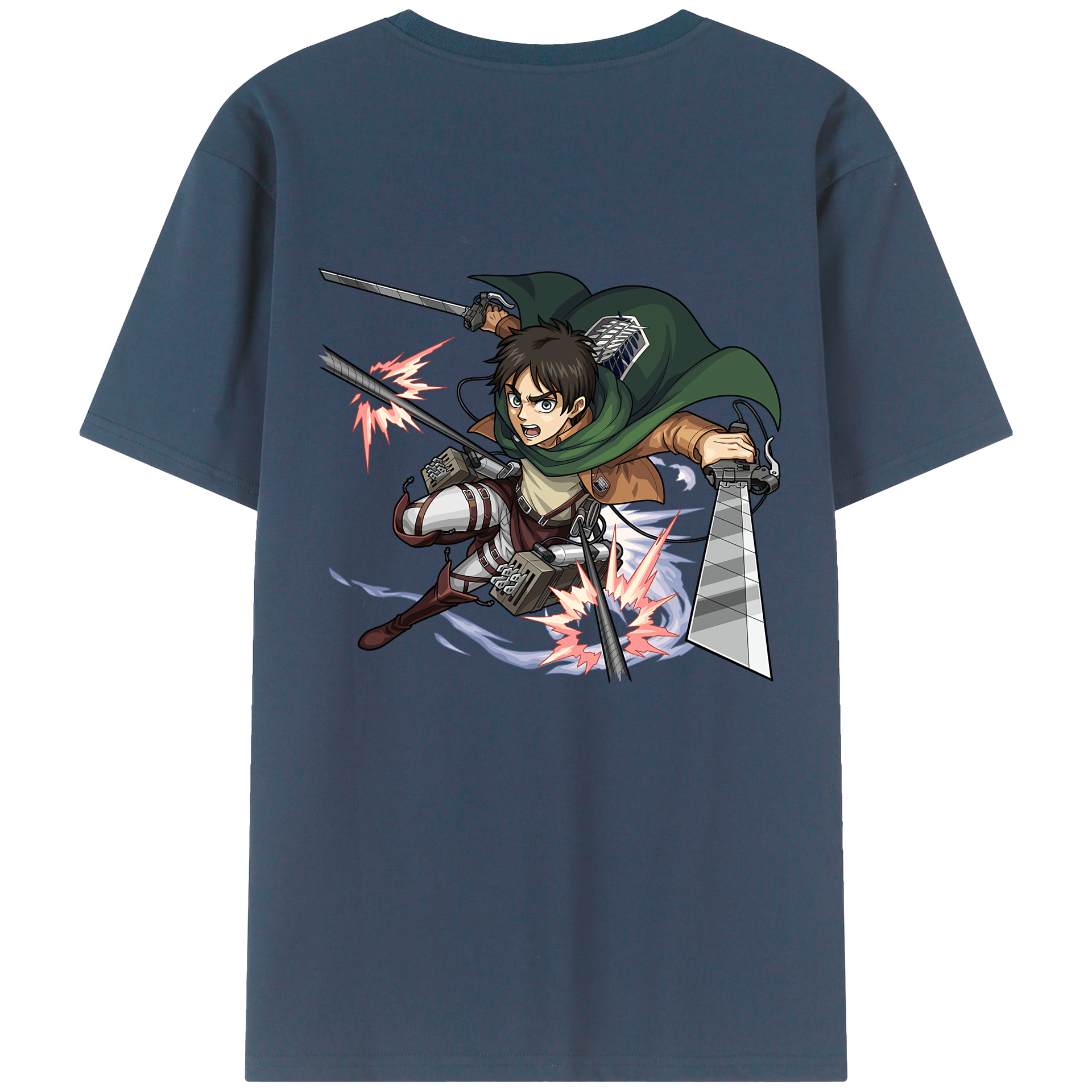 （画像用） 進撃の巨人 エレン･イェーガー Attack on Titan Eren Jäger 綿100％半袖Tシャツ（背面プリント）