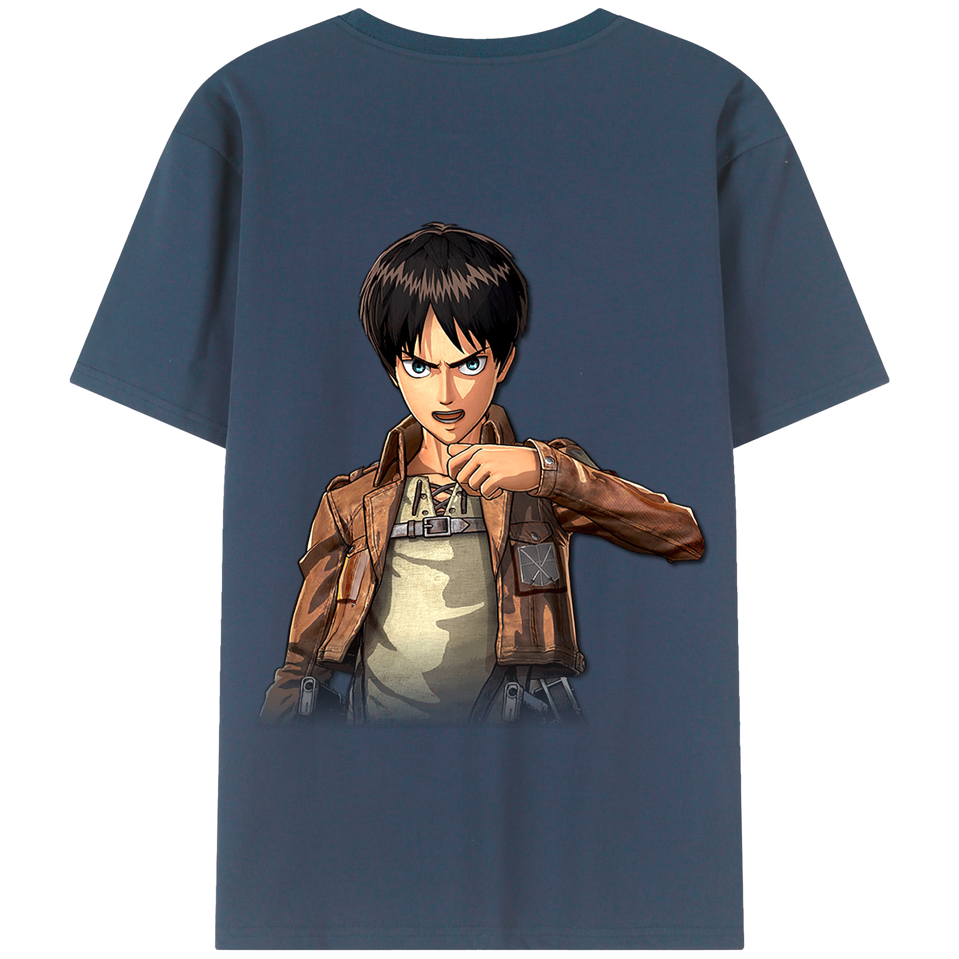 （画像用） 進撃の巨人 エレン･イェーガー Attack on Titan Eren Jäger 綿100％半袖Tシャツ（背面プリント）