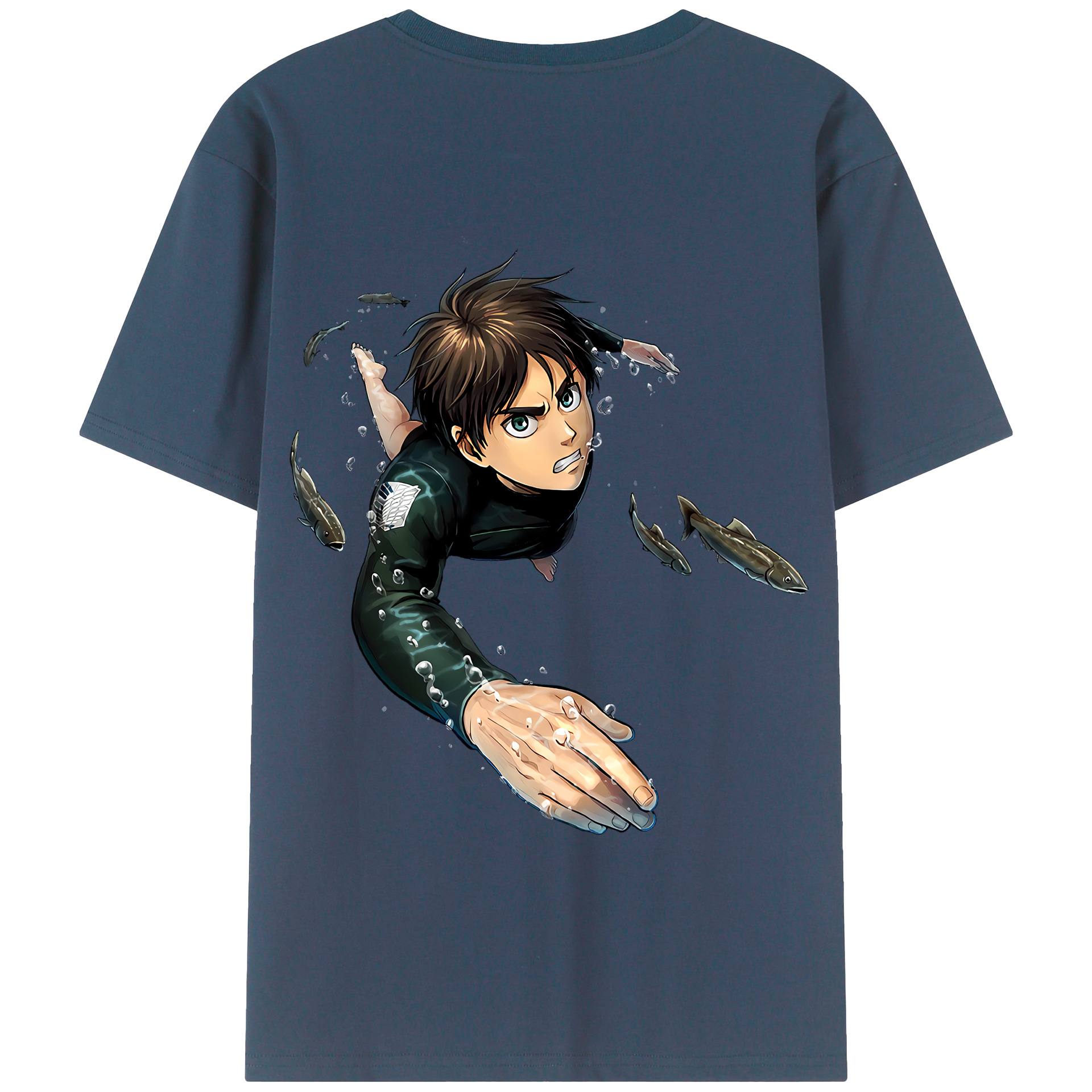 （画像用） 進撃の巨人 エレン･イェーガー Attack on Titan Eren Jäger 綿100％半袖Tシャツ（背面プリント）