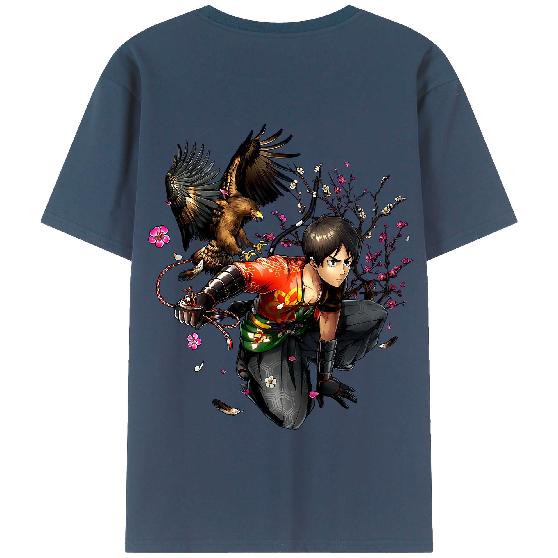 （画像用） 進撃の巨人 エレン･イェーガー Attack on Titan Eren Jäger 綿100％半袖Tシャツ（背面プリント）