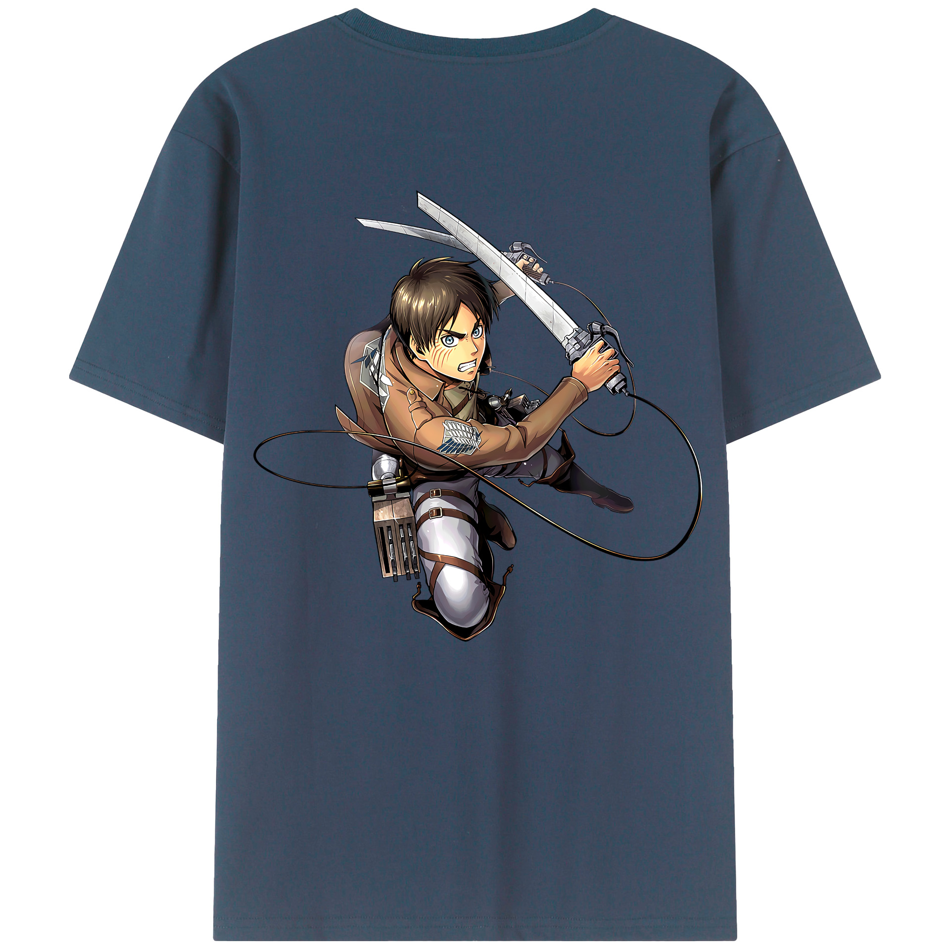 （画像用） 進撃の巨人 エレン･イェーガー Attack on Titan Eren Jäger 綿100％半袖Tシャツ（背面プリント）