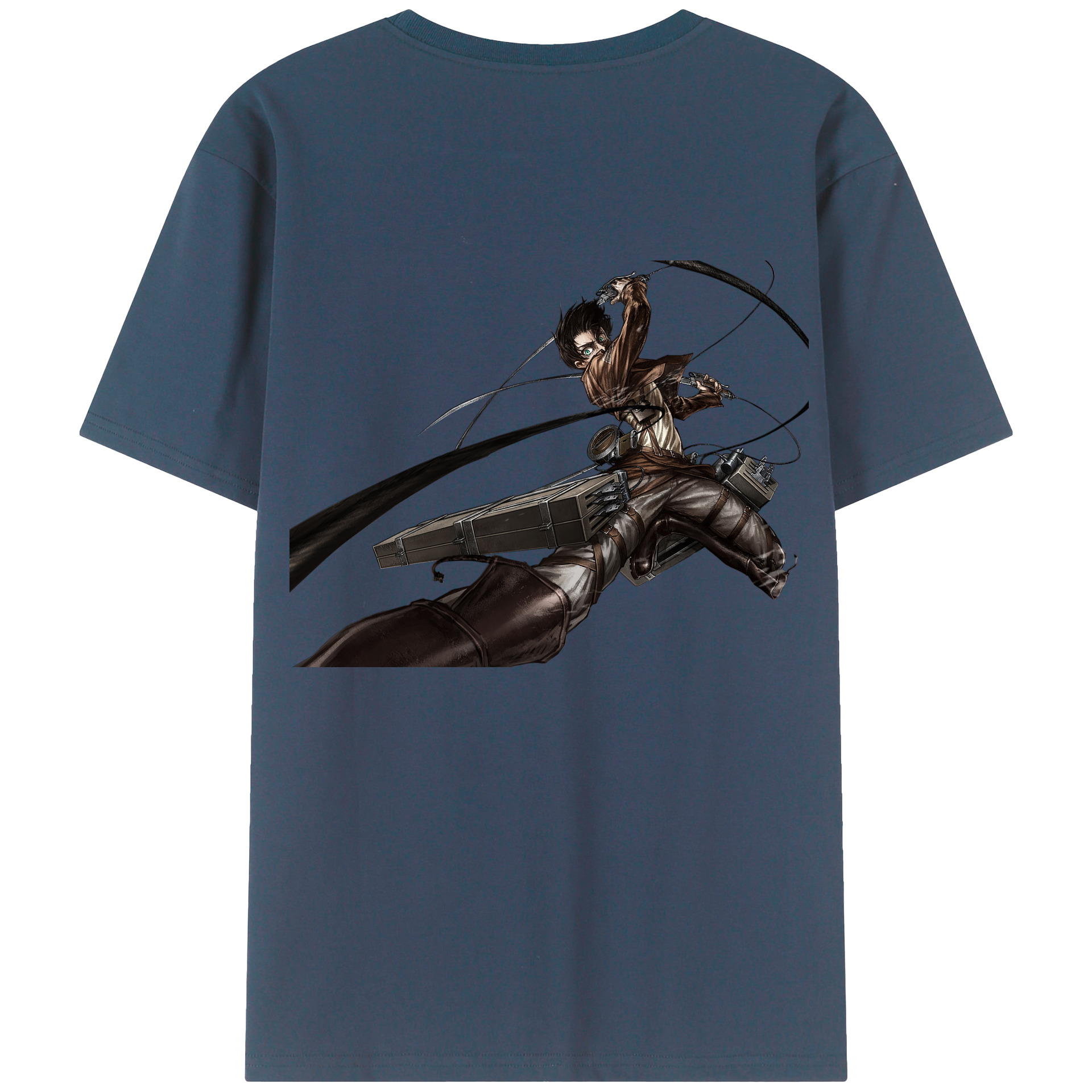 （画像用） 進撃の巨人 エレン･イェーガー Attack on Titan Eren Jäger 綿100％半袖Tシャツ（背面プリント）