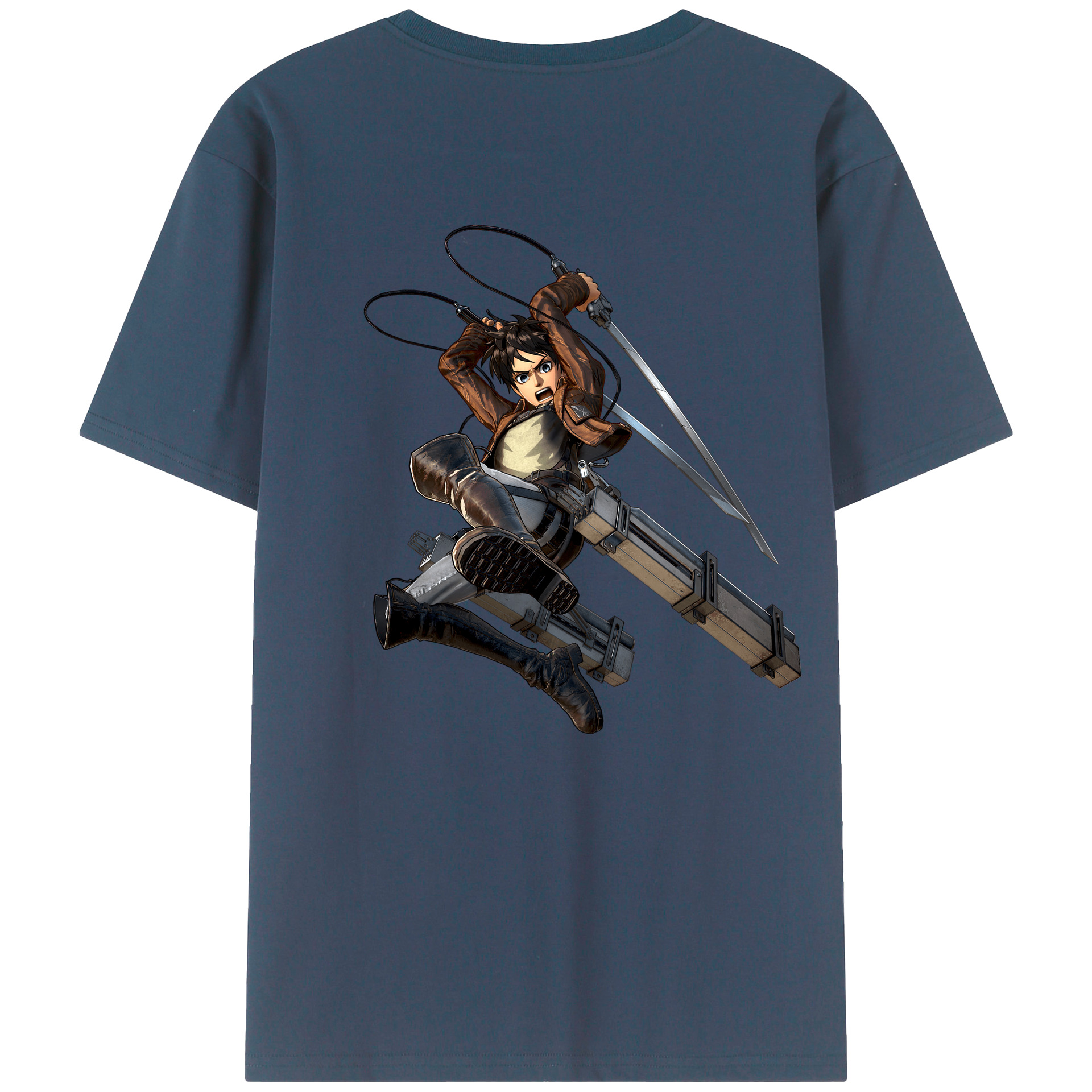 （画像用） 進撃の巨人 エレン･イェーガー Attack on Titan Eren Jäger 綿100％半袖Tシャツ（背面プリント）