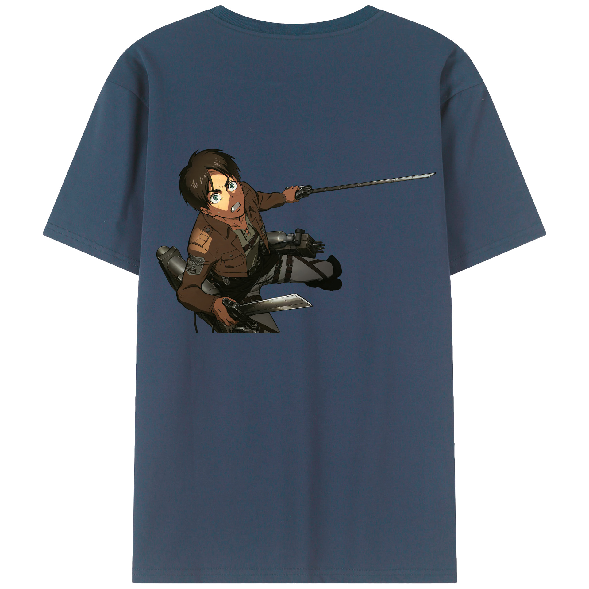 （画像用） 進撃の巨人 エレン･イェーガー Attack on Titan Eren Jäger 綿100％半袖Tシャツ（背面プリント）