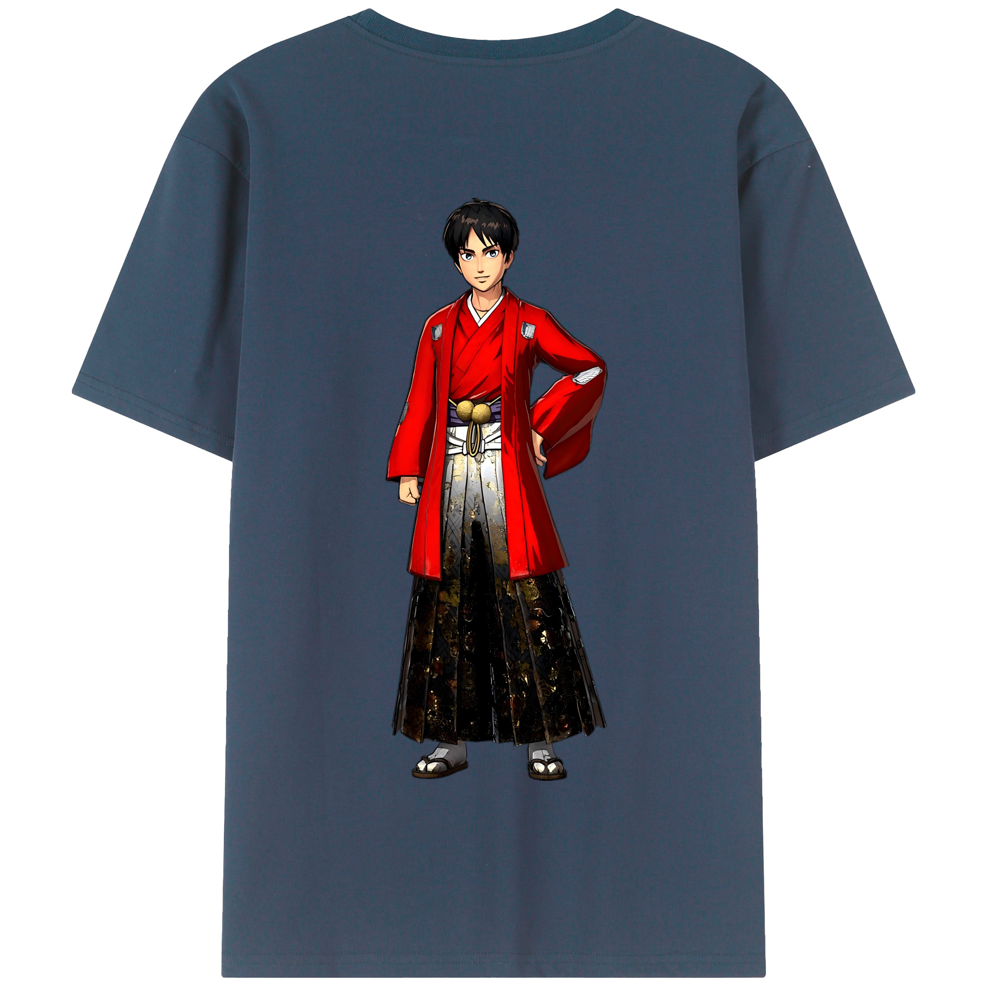 （画像用） 進撃の巨人 エレン･イェーガー Attack on Titan Eren Jäger 綿100％半袖Tシャツ（背面プリント）
