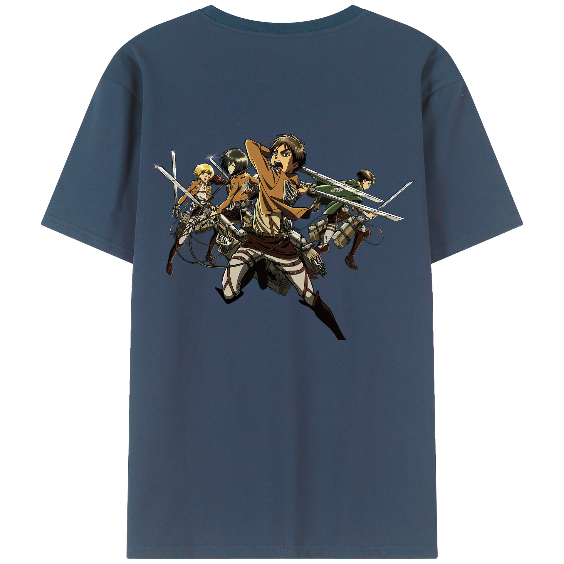 （画像用） 進撃の巨人 エレン･イェーガー Attack on Titan Eren Jäger 綿100％半袖Tシャツ（背面プリント）