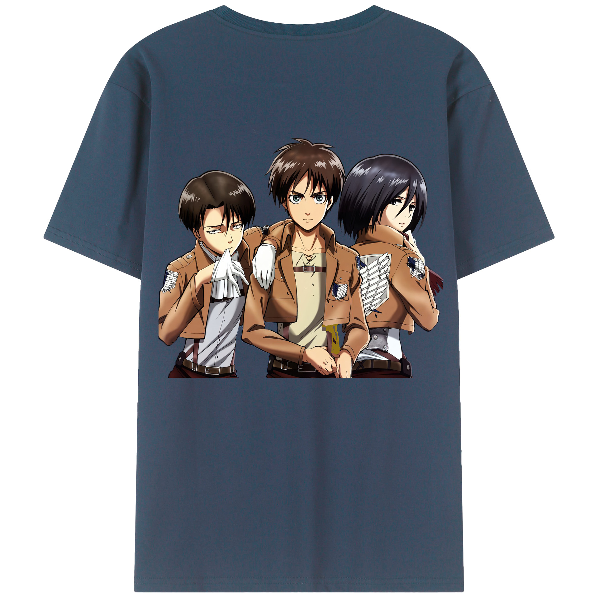 （画像用） 進撃の巨人 エレン･イェーガー Attack on Titan Eren Jäger 綿100％半袖Tシャツ（背面プリント）