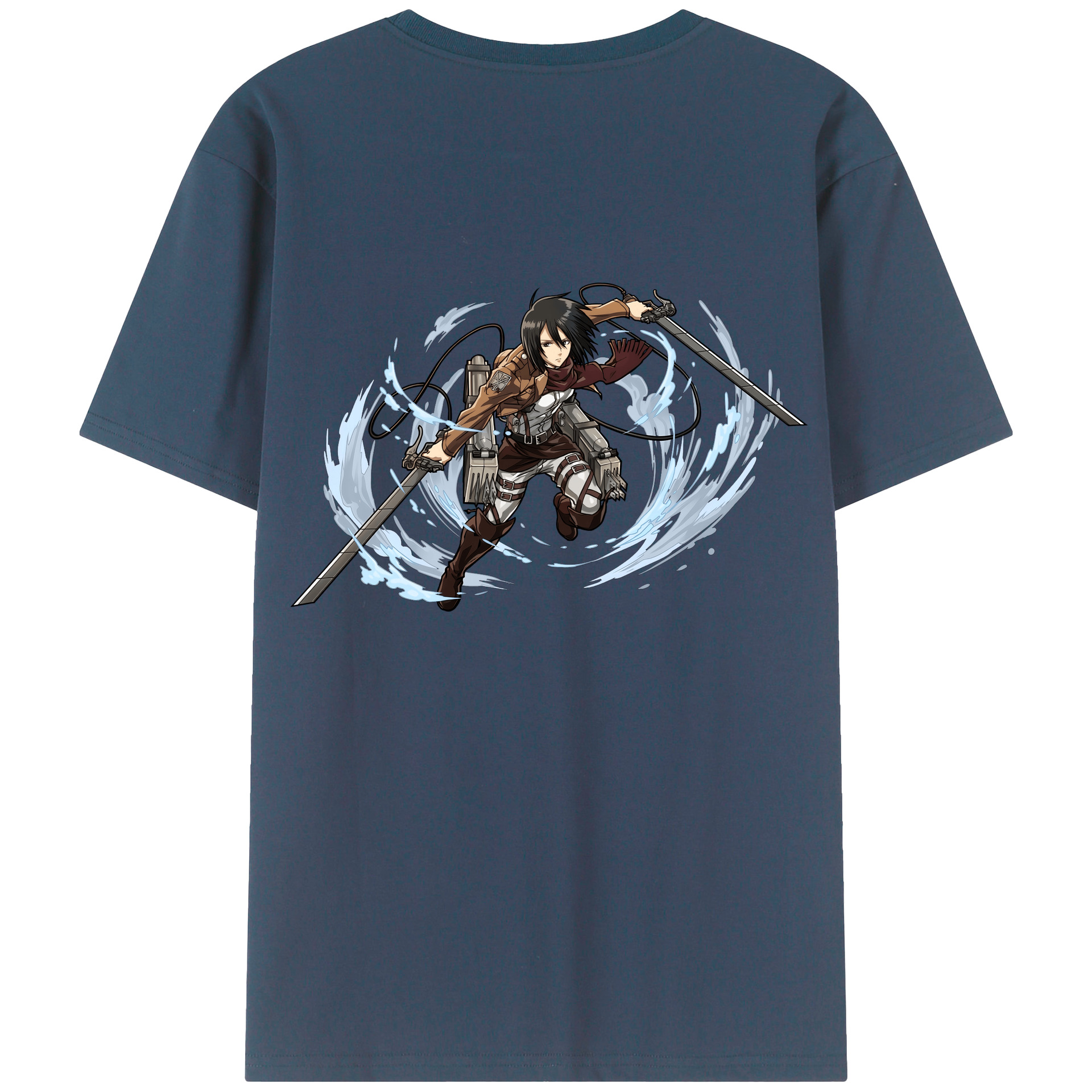 （画像用） 進撃の巨人 ミカサ·アッカーマン Attack on Titan Mikasa Ackerman 綿100％半袖Tシャツ（背面プリント）