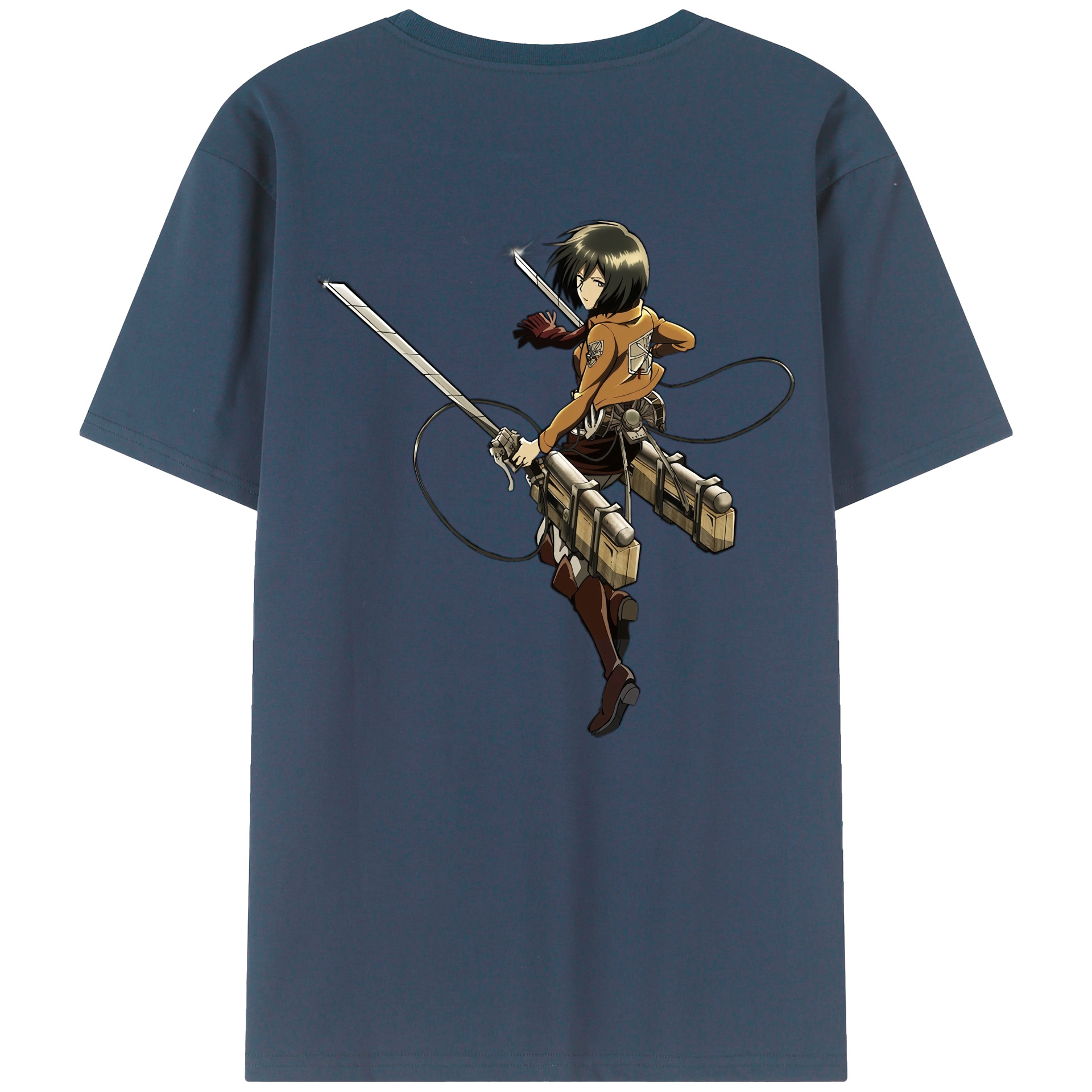 （画像用） 進撃の巨人 ミカサ·アッカーマン Attack on Titan Mikasa Ackerman 綿100％半袖Tシャツ（背面プリント）