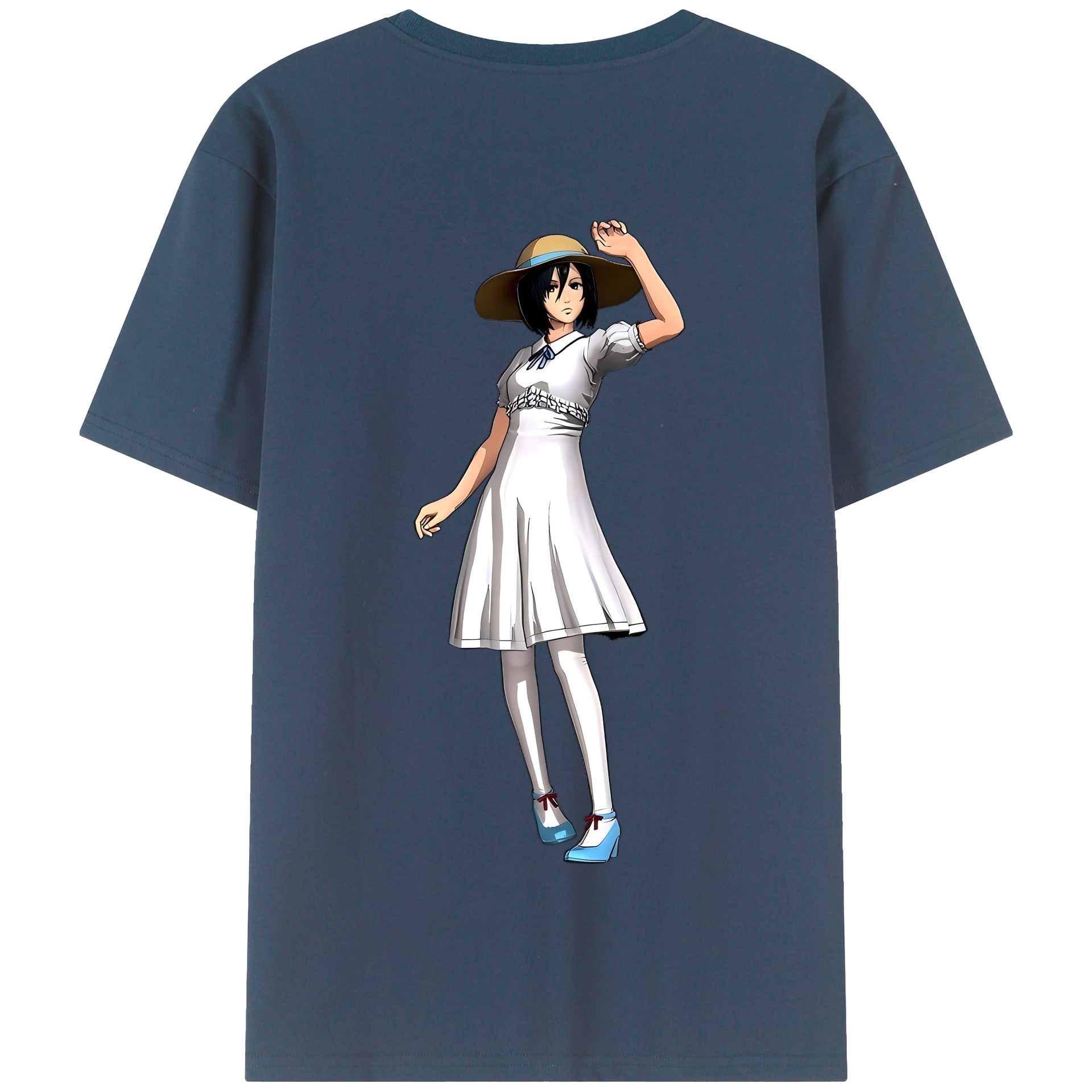 （画像用） 進撃の巨人 ミカサ·アッカーマン Attack on Titan Mikasa Ackerman 綿100％半袖Tシャツ（背面プリント）