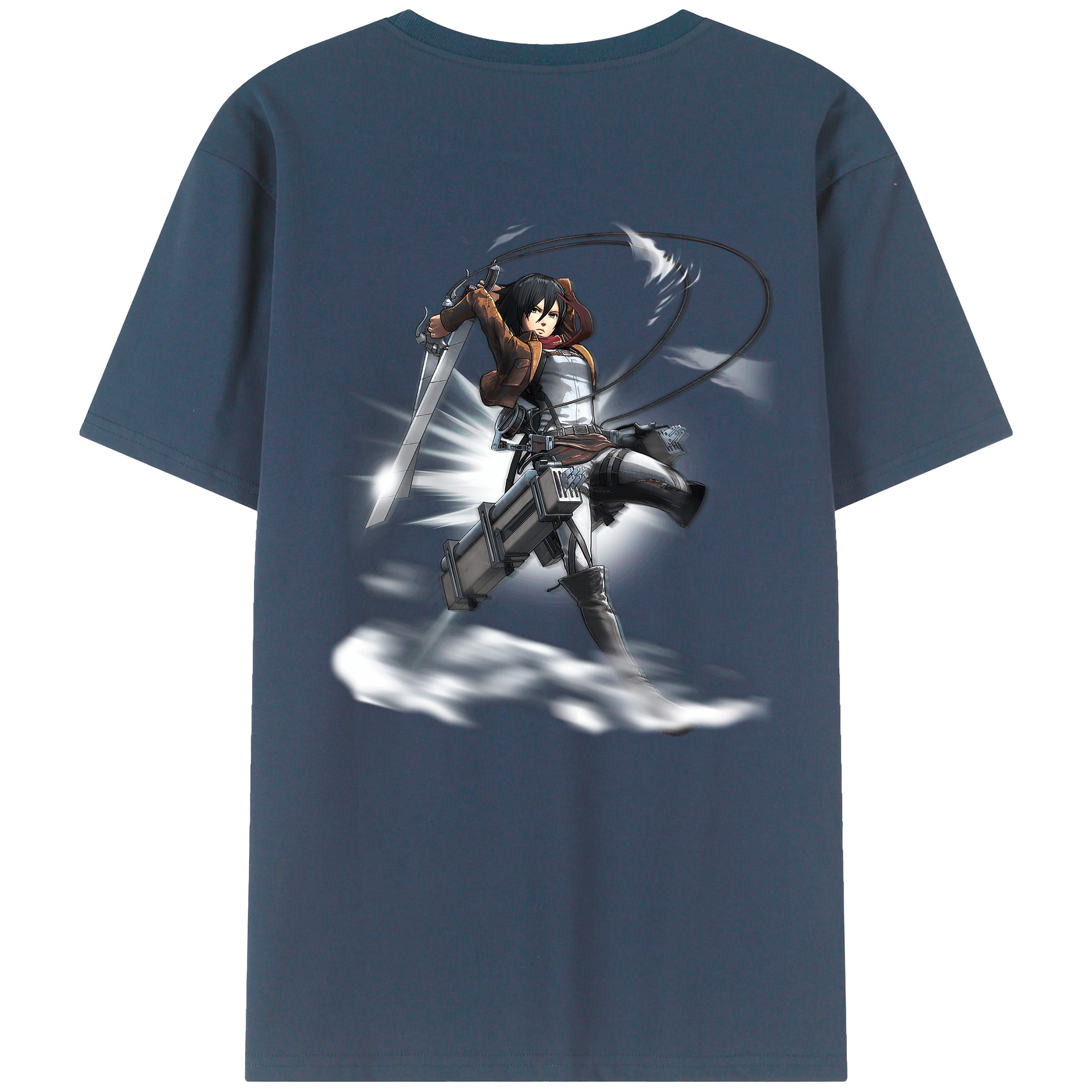 （画像用） 進撃の巨人 ミカサ·アッカーマン Attack on Titan Mikasa Ackerman 綿100％半袖Tシャツ（背面プリント）
