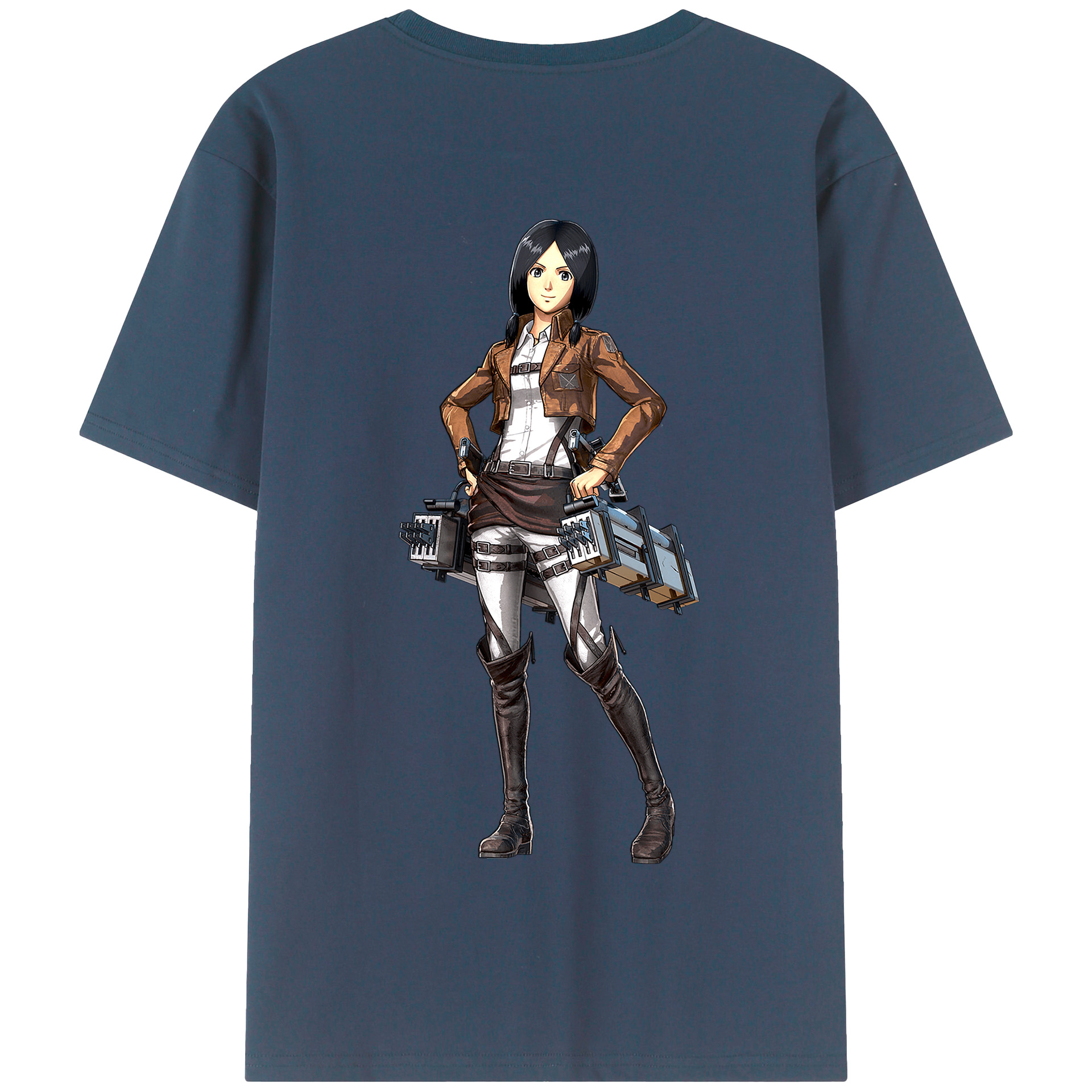 （画像用） 進撃の巨人 ミカサ·アッカーマン Attack on Titan Mikasa Ackerman 綿100％半袖Tシャツ（背面プリント）