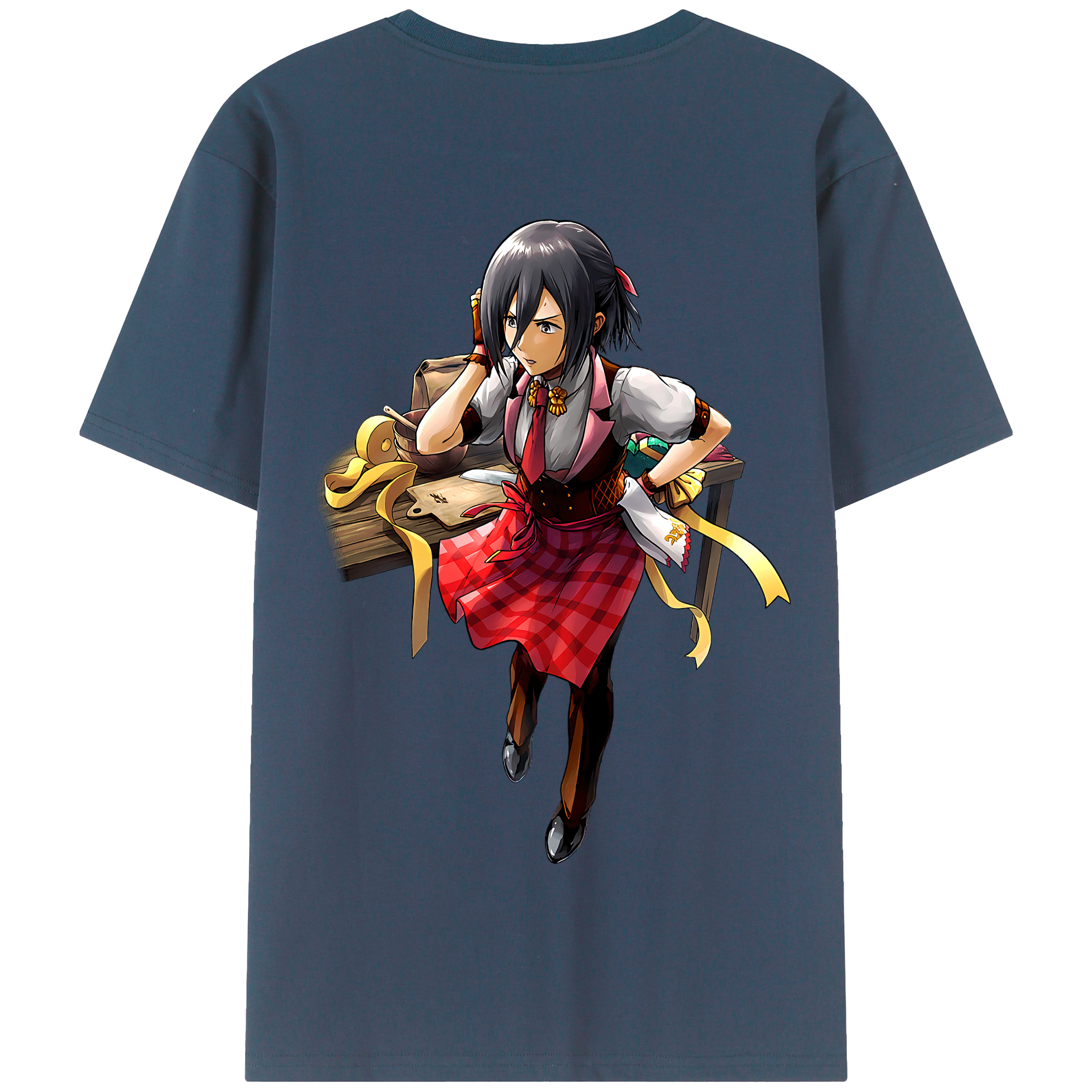 （画像用） 進撃の巨人 ミカサ·アッカーマン Attack on Titan Mikasa Ackerman 綿100％半袖Tシャツ（背面プリント）