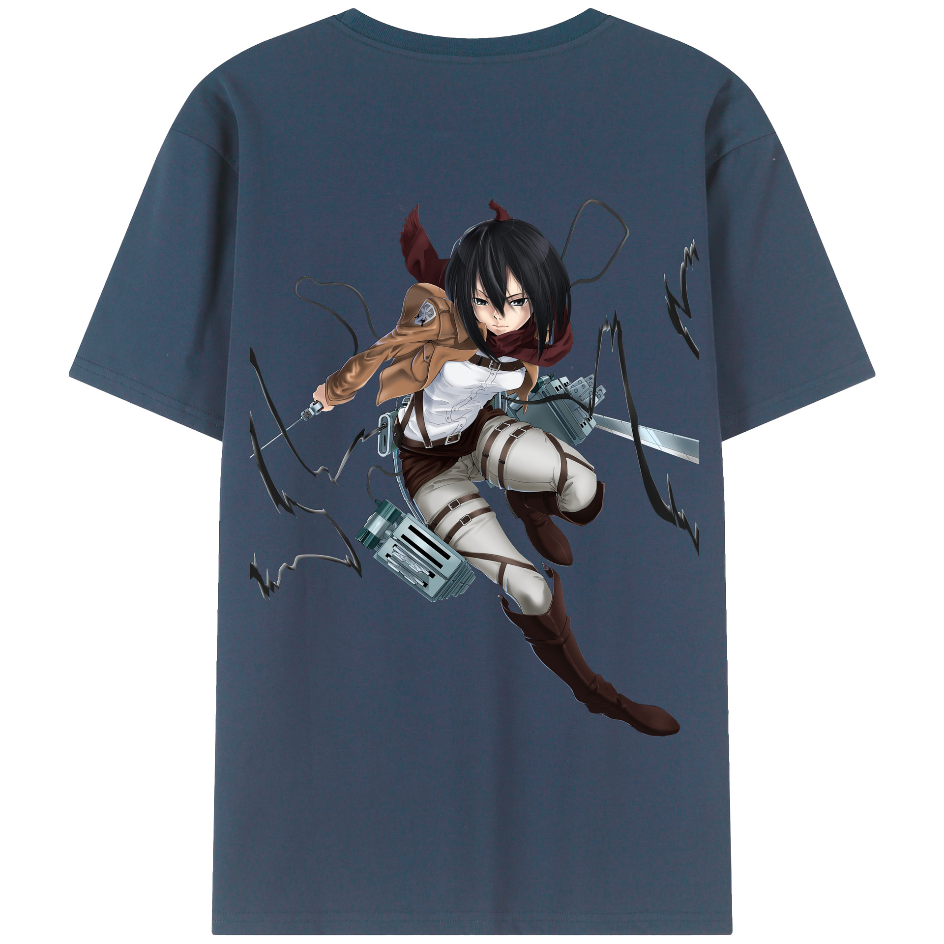 （画像用） 進撃の巨人 ミカサ·アッカーマン Attack on Titan Mikasa Ackerman 綿100％半袖Tシャツ（背面プリント）